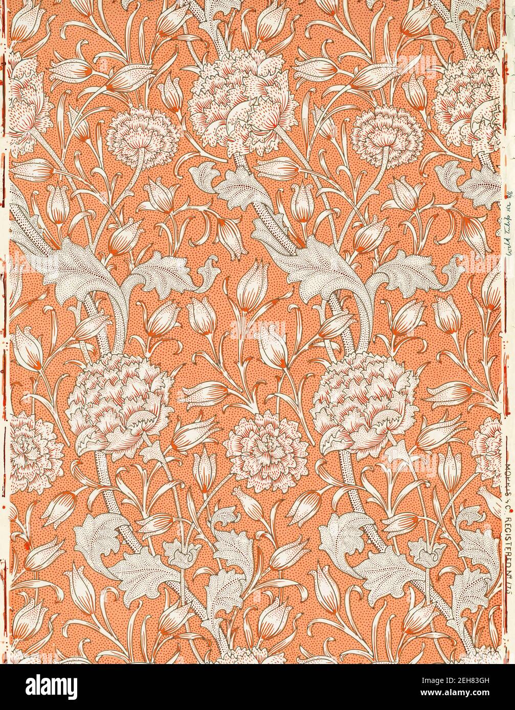 Papier peint « Wild Tulip » conçu par William Morris (1834-1896), 1884 Banque D'Images