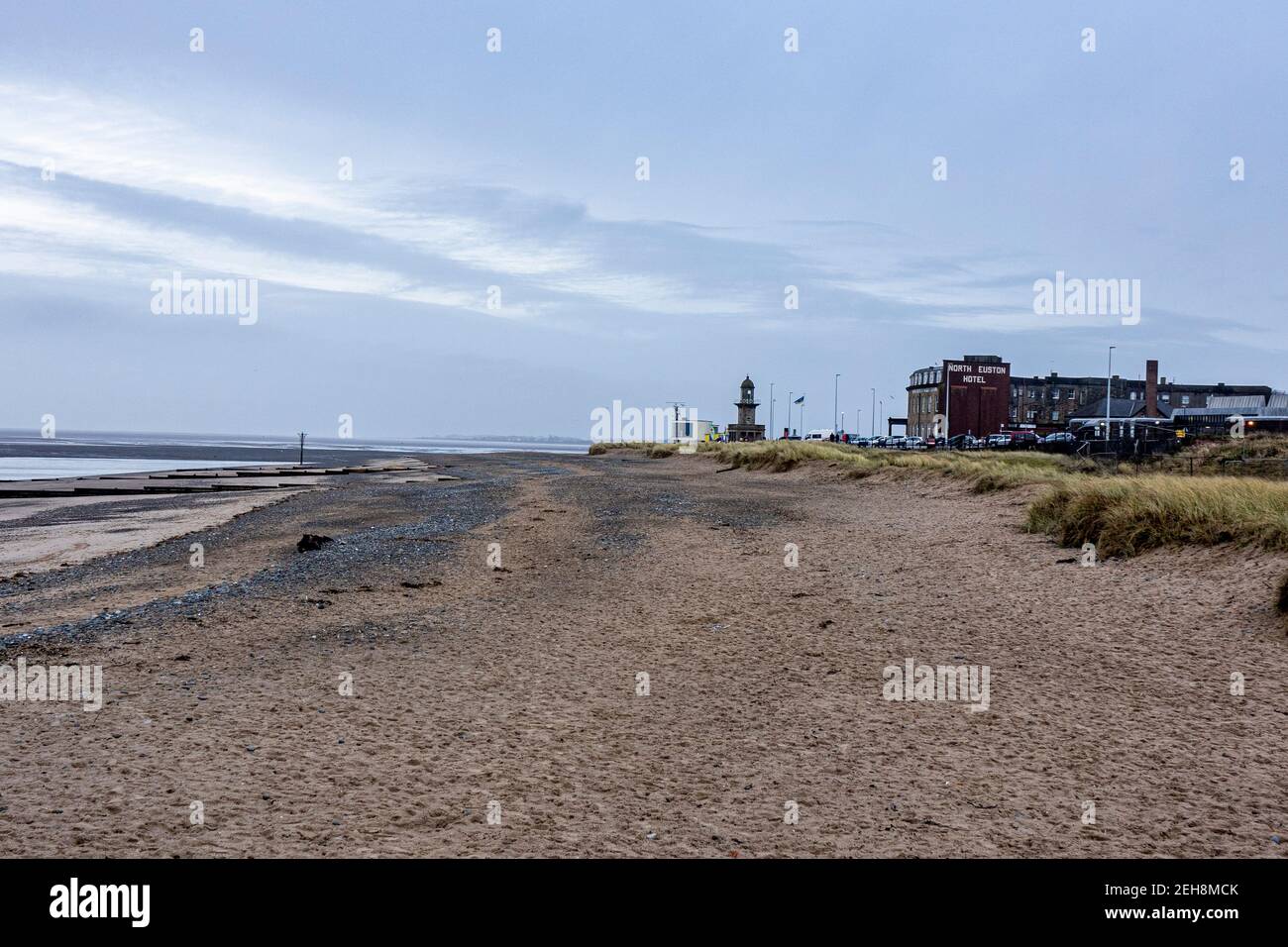 Plage de Fleetwood en hiver Banque D'Images