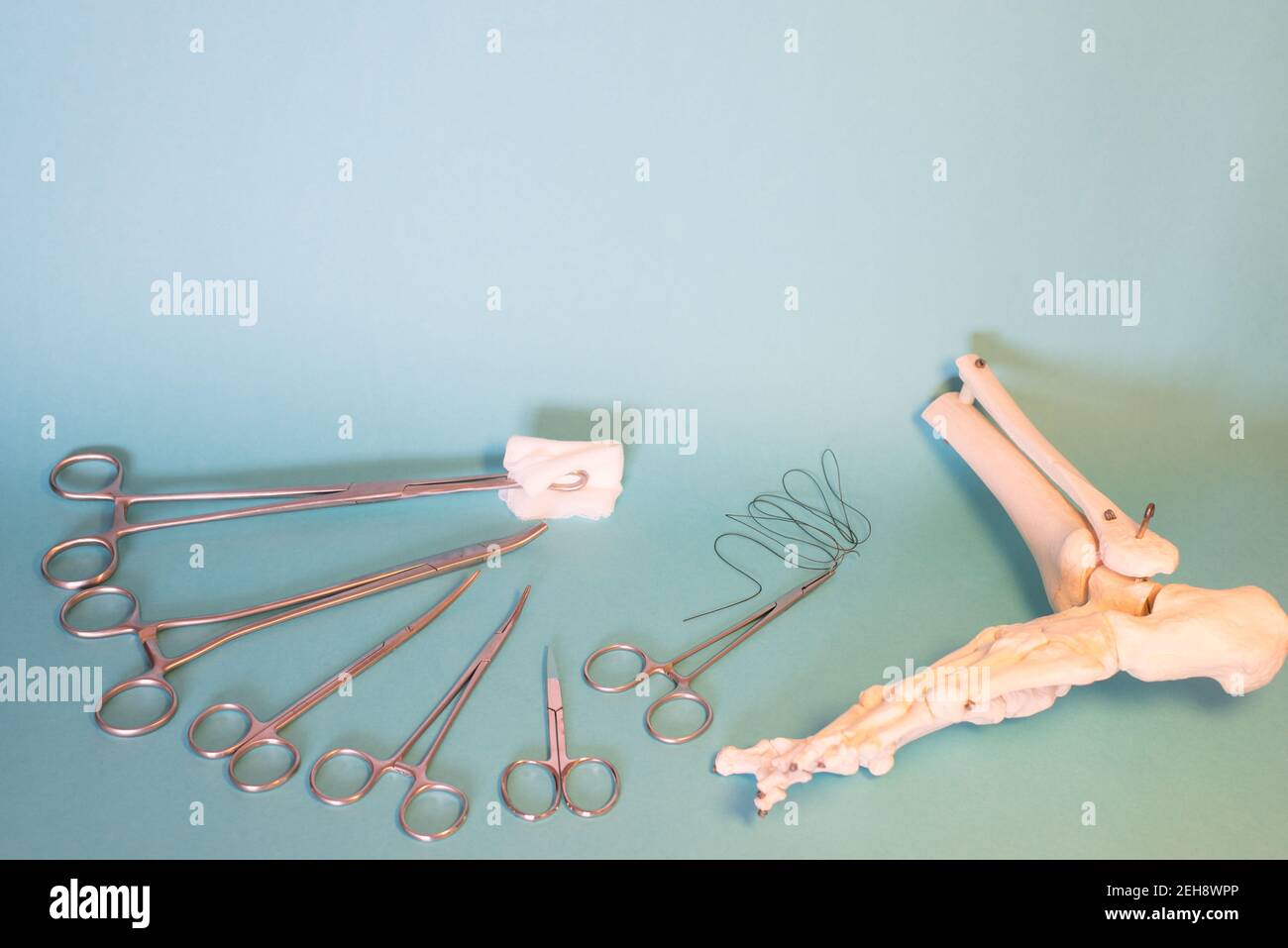 instruments pour la chirurgie et la reproduction des pieds Banque D'Images