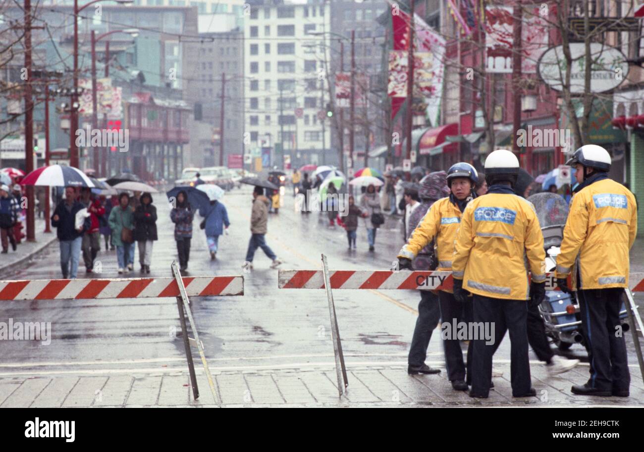 Fête du nouvel an chinois, Chinatown, est de vancouver, colombie-britannique, Canada, années 1990 Banque D'Images