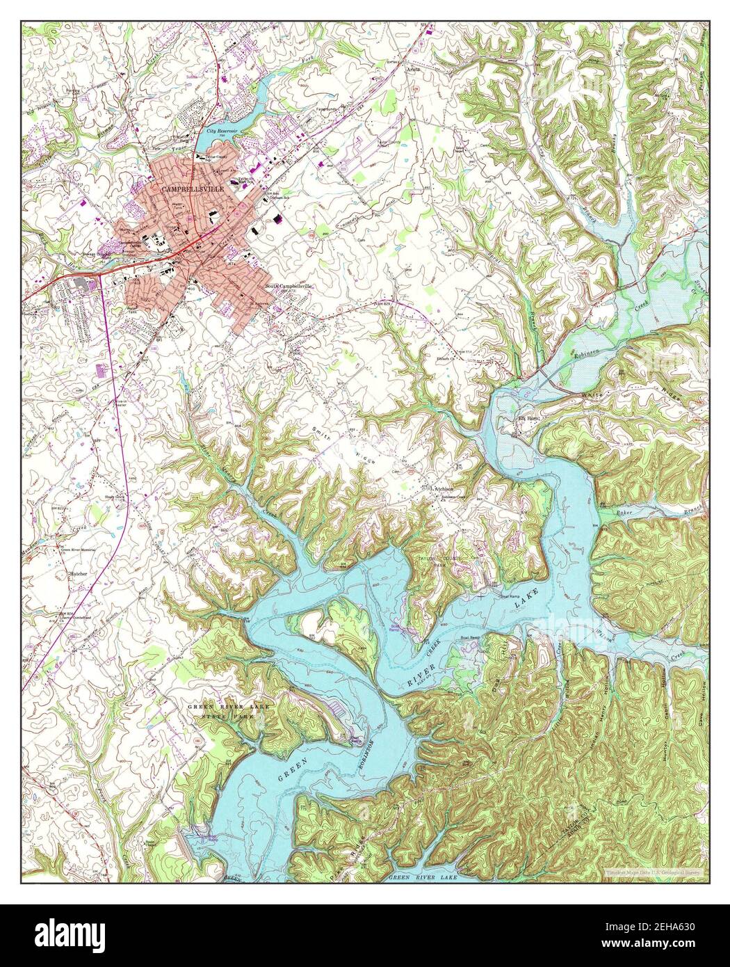 Campbellsville, Kentucky, carte 1970, 1:24000, États-Unis d'Amérique par Timeless Maps, données U.S. Geological Survey Banque D'Images