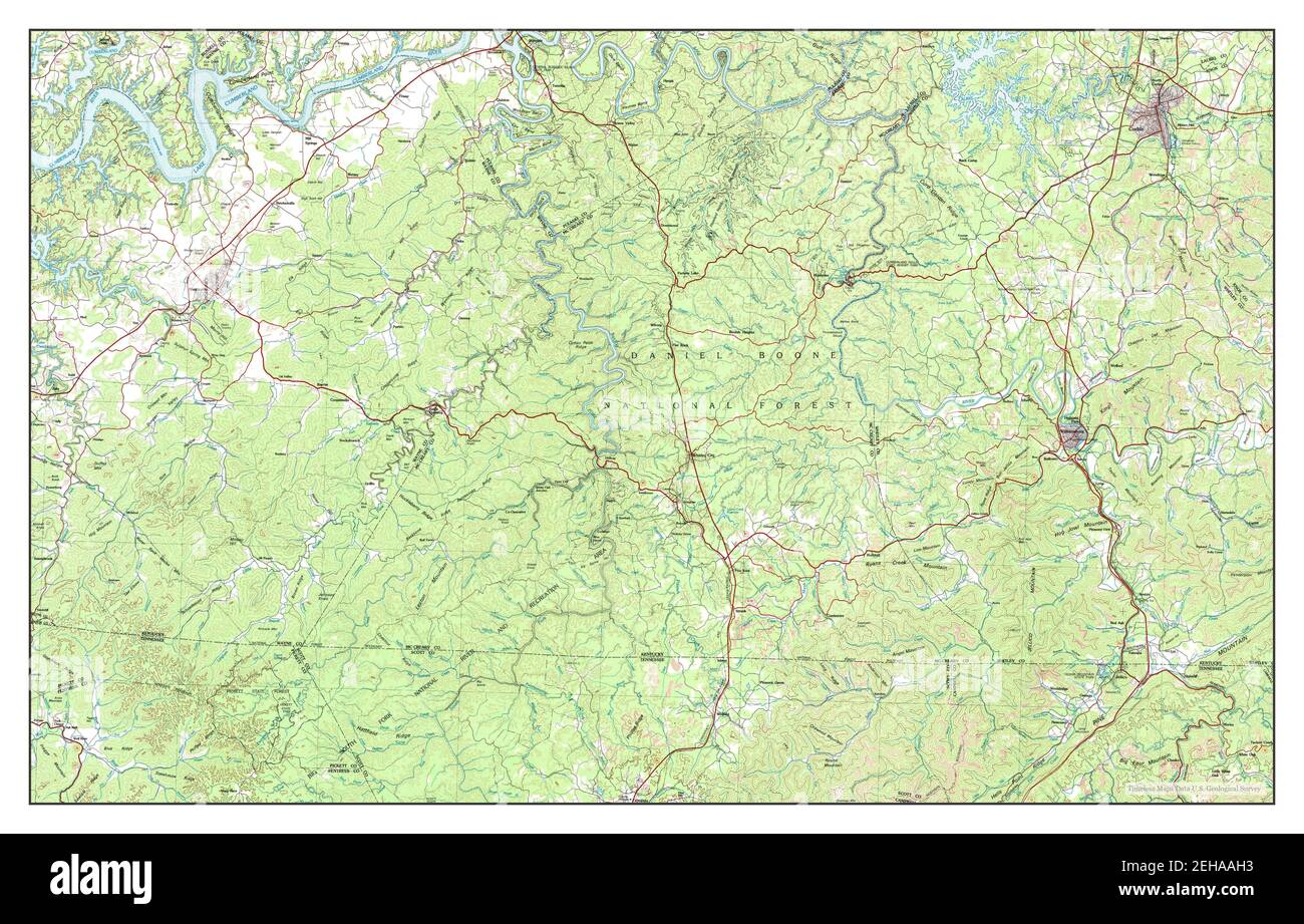 Corbin, Kentucky, carte 1981, 1:100000, États-Unis d'Amérique par Timeless Maps, données U.S. Geological Survey Banque D'Images