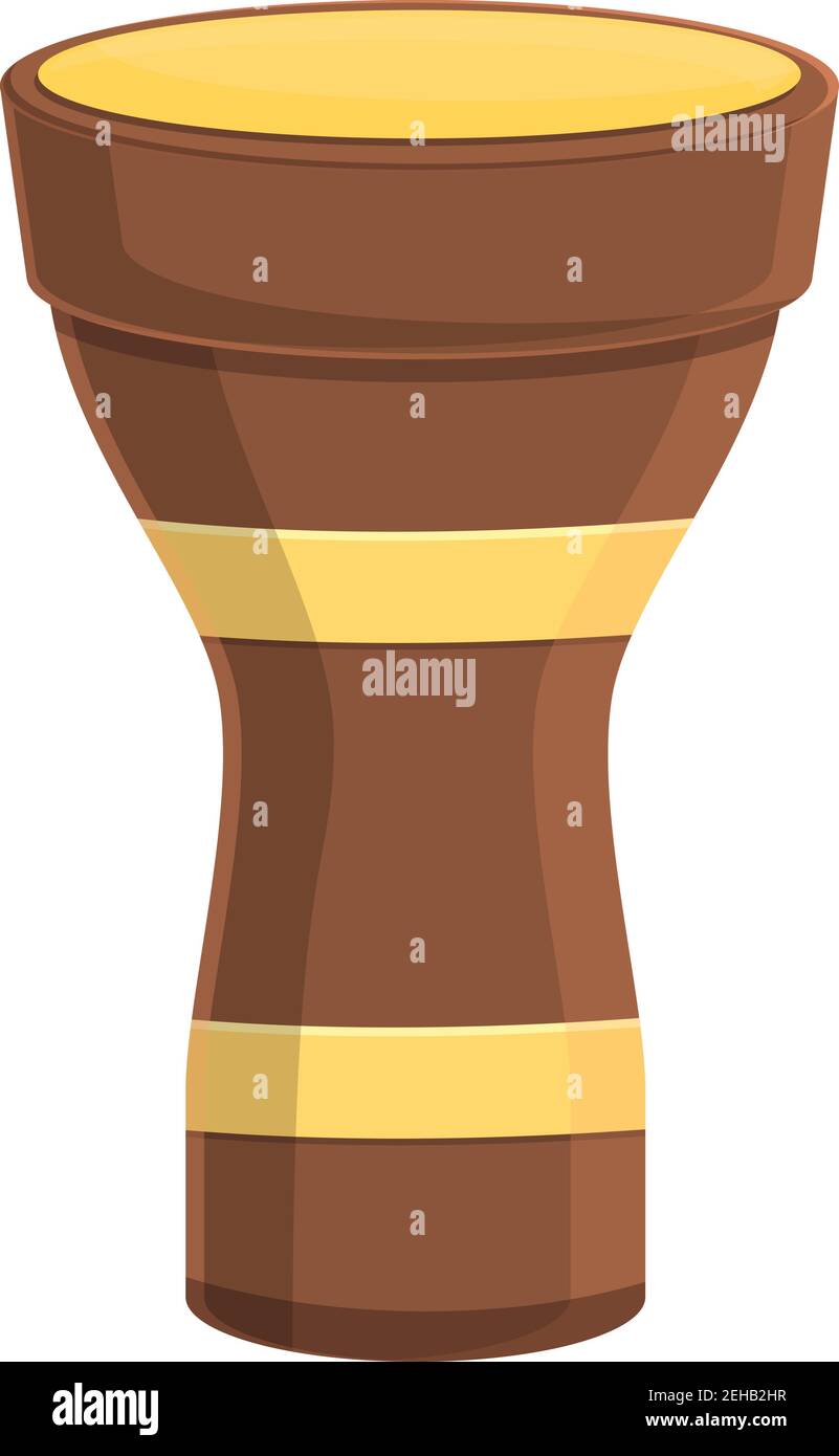 Icône du tambour africain. Dessin animé de tambour afrique vecteur icône pour la conception de Web isolé sur fond blanc Illustration de Vecteur