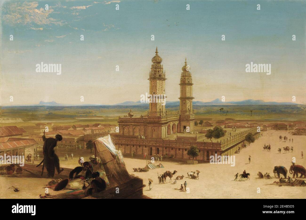 Alberto Pasini (attr.) - paysage oriental avec mosquée. Banque D'Images