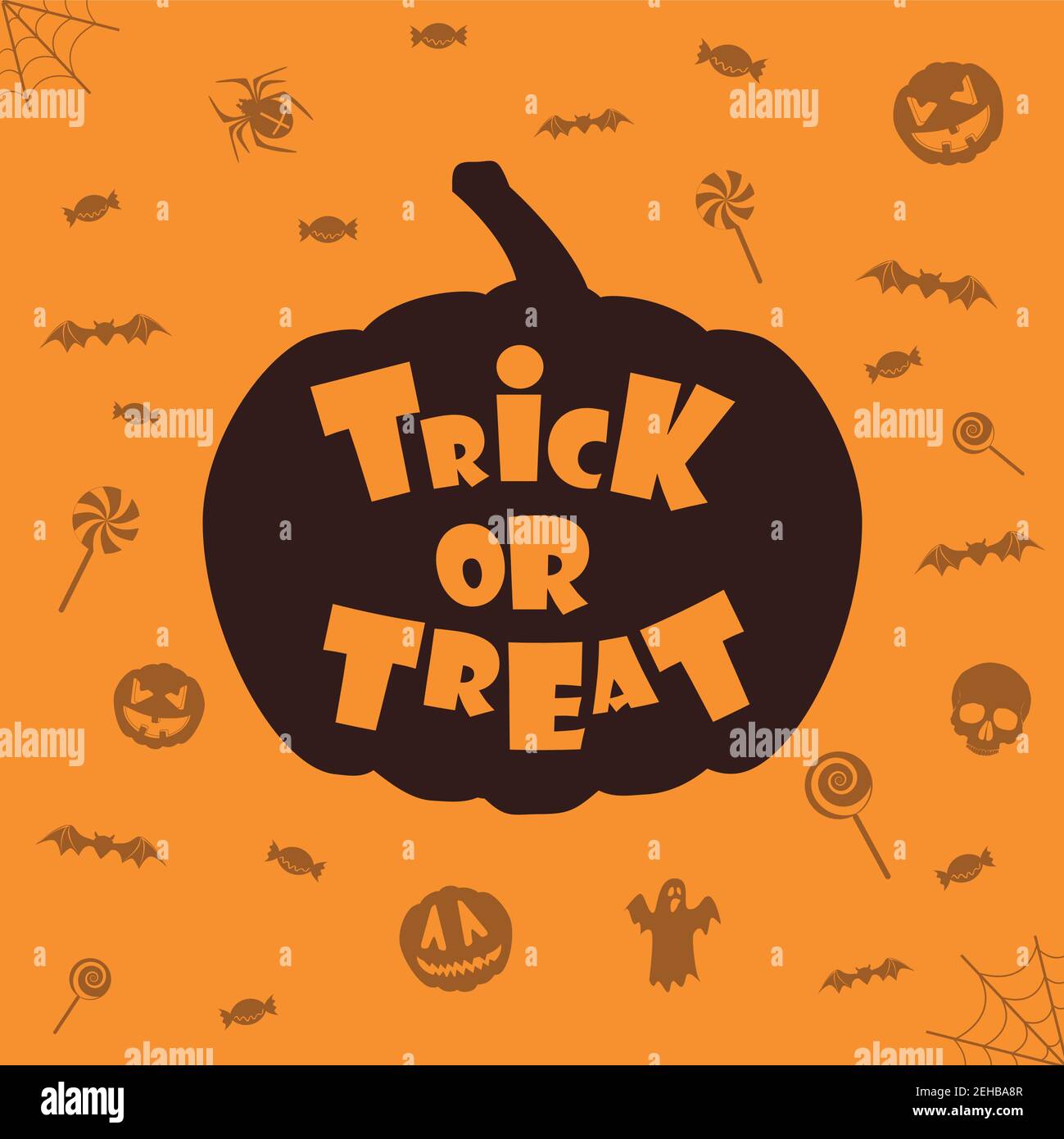 trick or treat arrière-plan halloween. Modèle vectoriel pour la conception Illustration de Vecteur