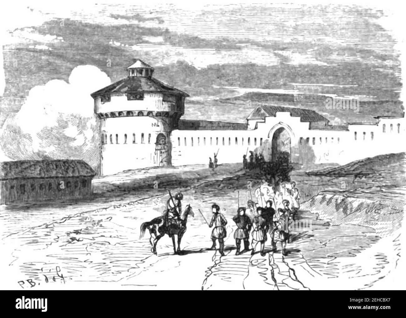 P. B. Fort de Nazaran. Floriant Gille. Lettres sur le Caucase et la Crimée. 1859. P.206. Banque D'Images