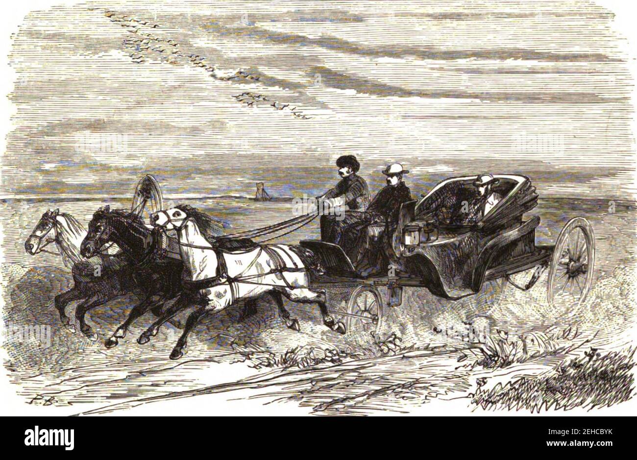P. B. Le tarantasse et la steppe (Typ. J. Claye). (Fussart). Floriant Gille. Lettres sur le Caucase et la Crimée. 1859. Banque D'Images