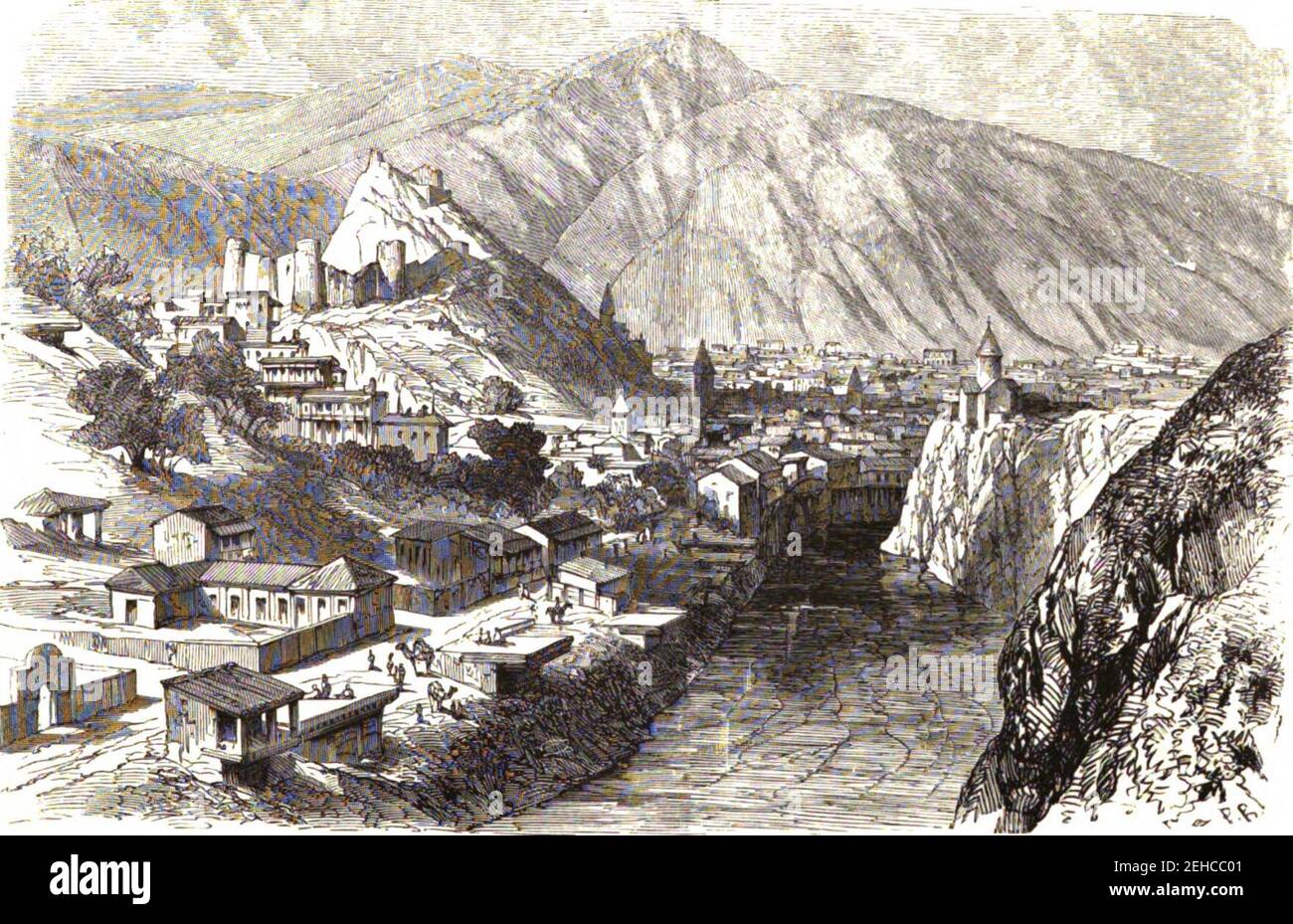 P. B. Tiflis (type J. Claye). Floriant Gille. Lettres sur le Caucase et la Crimée. 1859. Banque D'Images