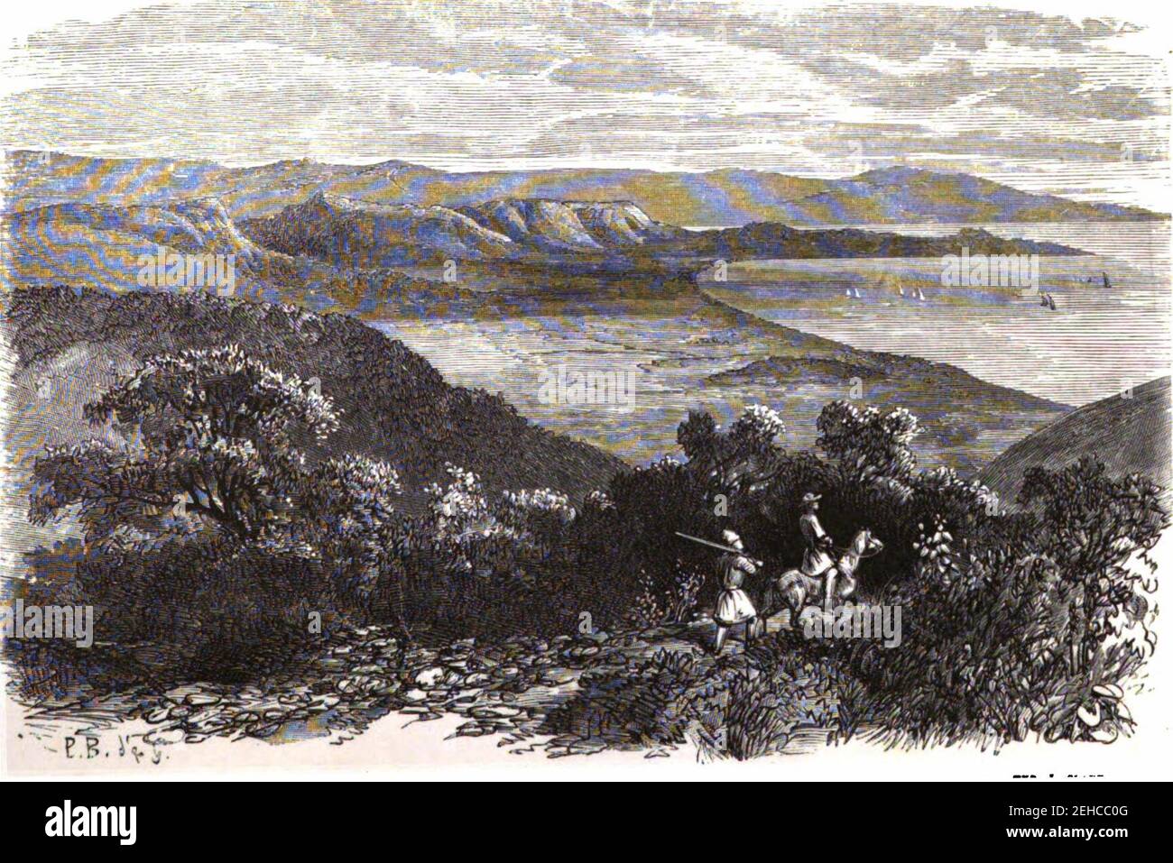 P. B. Le filtre de Vrana et la plaine de Maratho (TTP. J. Claye). Floriant Gille. Lettres sur le Caucase et la Crimée. 1859. Banque D'Images