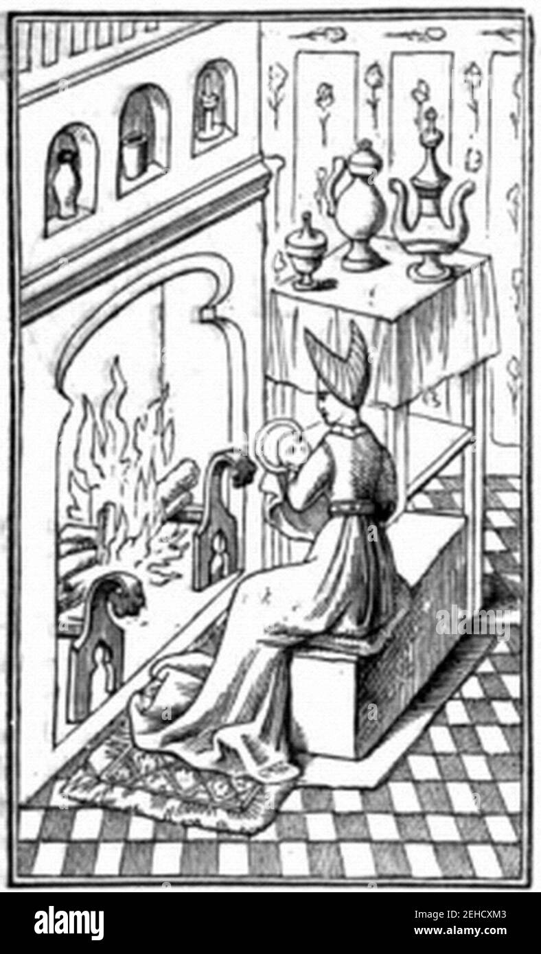 P66b mobilier de chambre, époque de Henry VI Banque D'Images