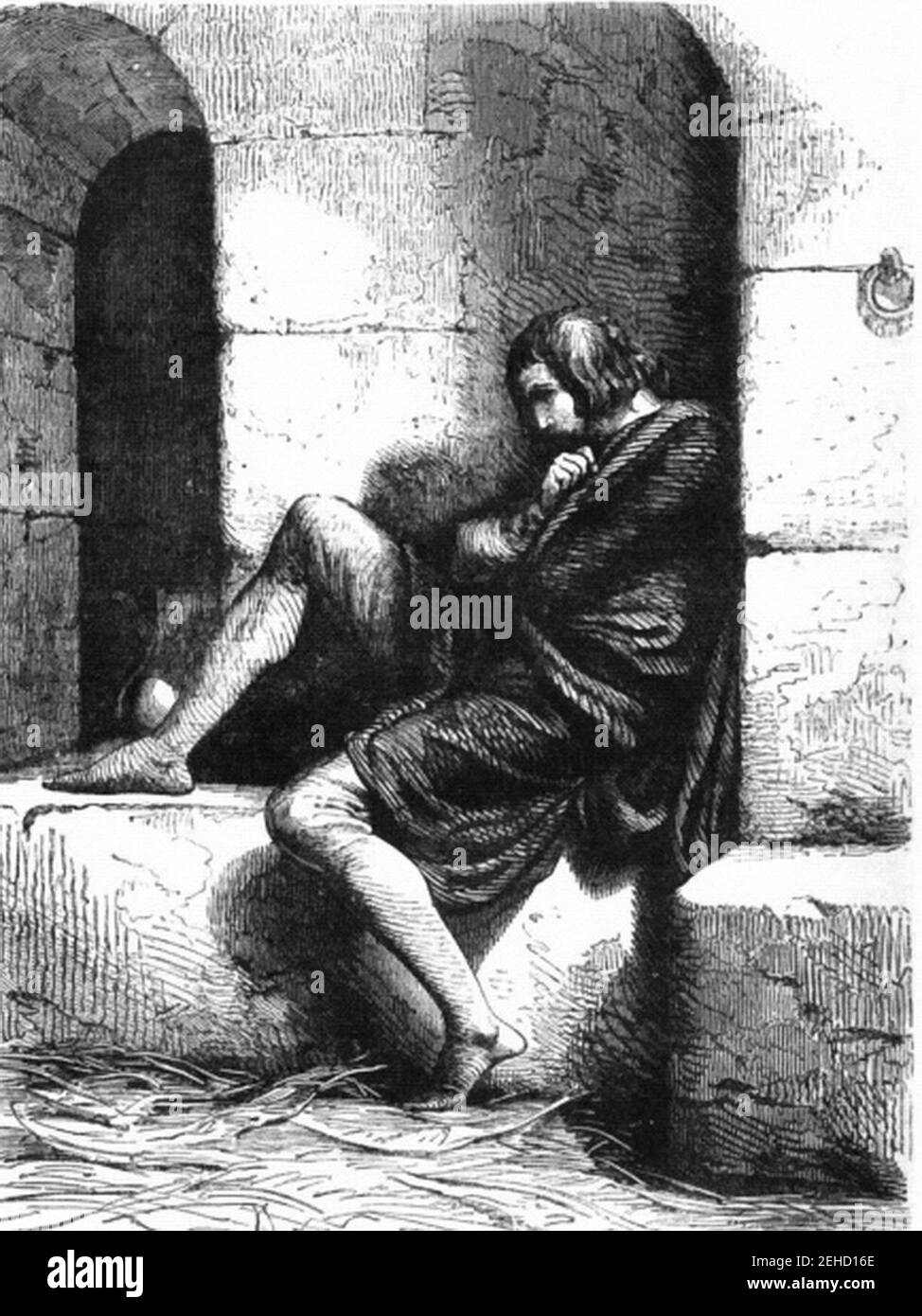 P156-Robert de Normandie prisonnier au château de Cardiff. Banque D'Images