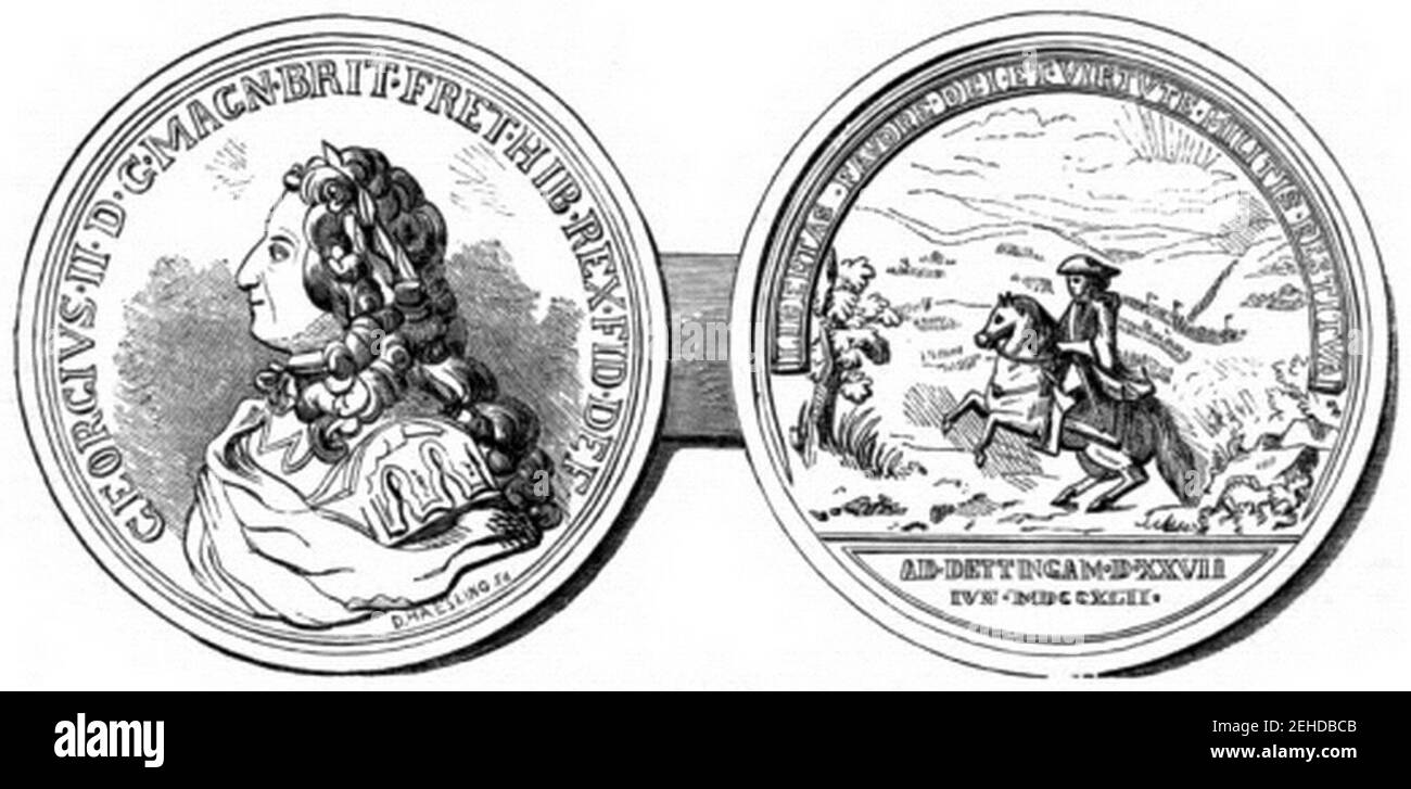 P471 Médaille en commémoration de la bataille de Dettingen. Banque D'Images