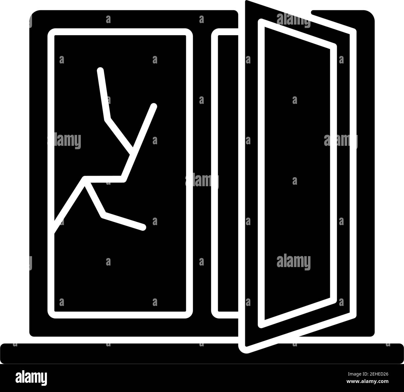 Icône de glyphe noir de réparation de fenêtre Illustration de Vecteur