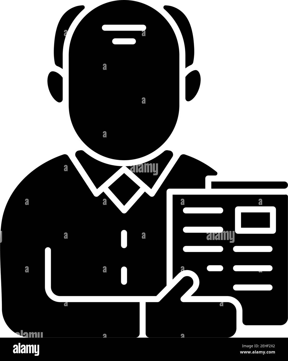 Homme âgé, icône en glyphe noir Illustration de Vecteur