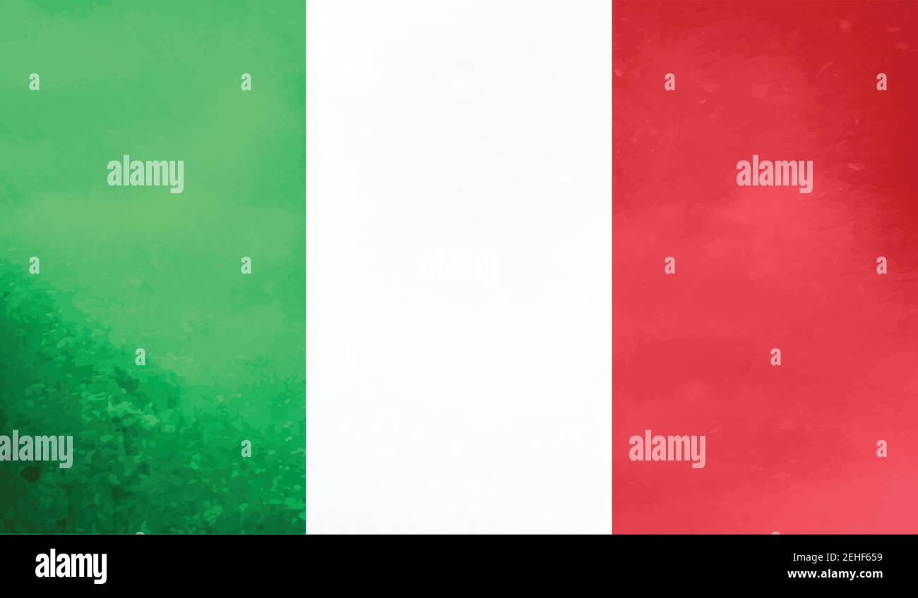 Drapeau italien avec texture grunge ondulée. Arrière-plan vectoriel. Illustration de Vecteur