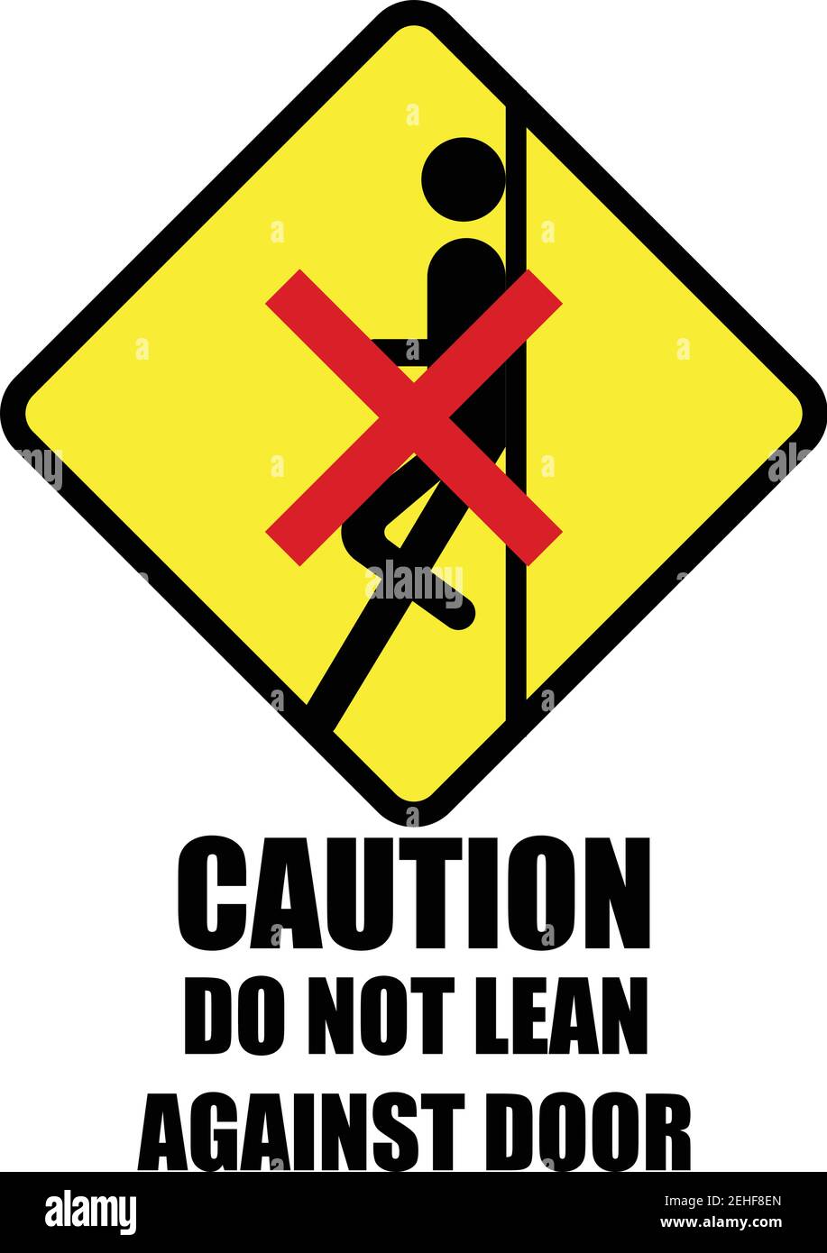 gardez vos mains et vos pieds éloignés de la porte, isolés sur fond blanc. illustration vectorielle Illustration de Vecteur