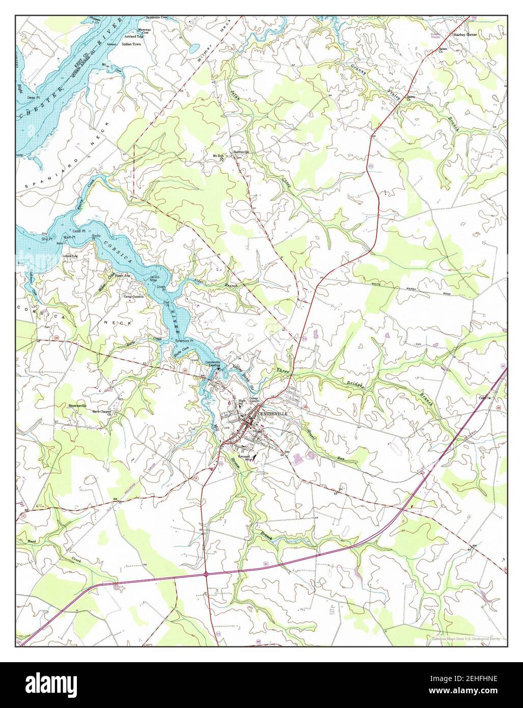 Centerville, Maryland, carte 1954, 1:24000, États-Unis d'Amérique par Timeless Maps, données U.S. Geological Survey Banque D'Images