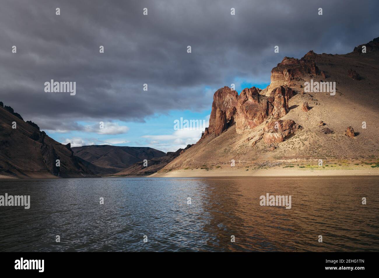 Leslie Gulch Paysage avec nuages Banque D'Images