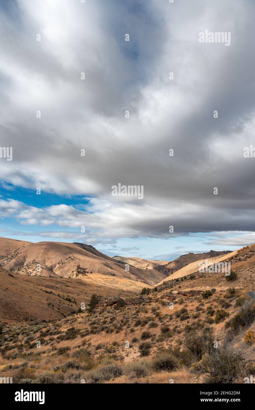 Leslie Gulch Paysage avec nuages Banque D'Images