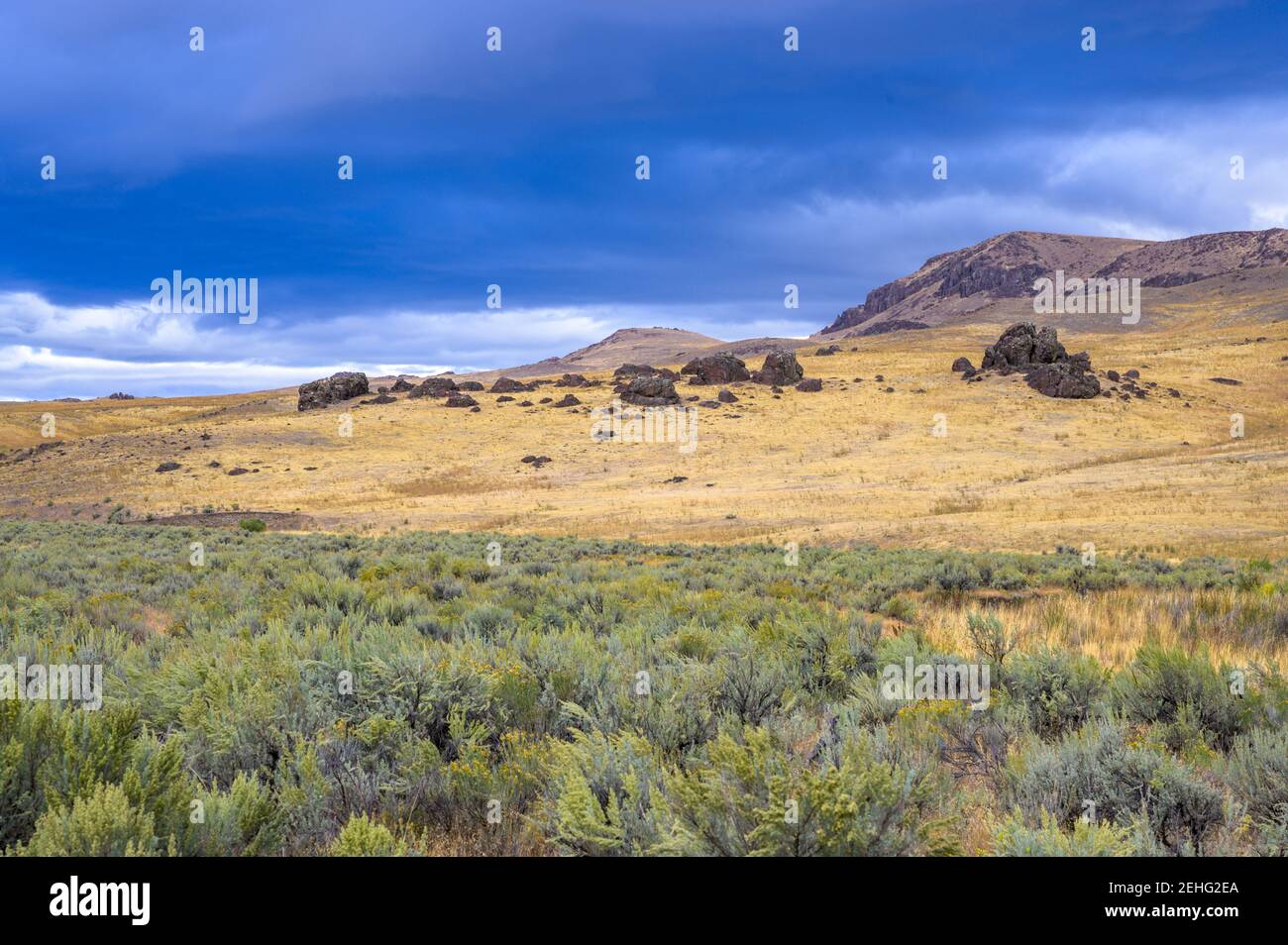 Leslie Gulch Paysage avec nuages Banque D'Images