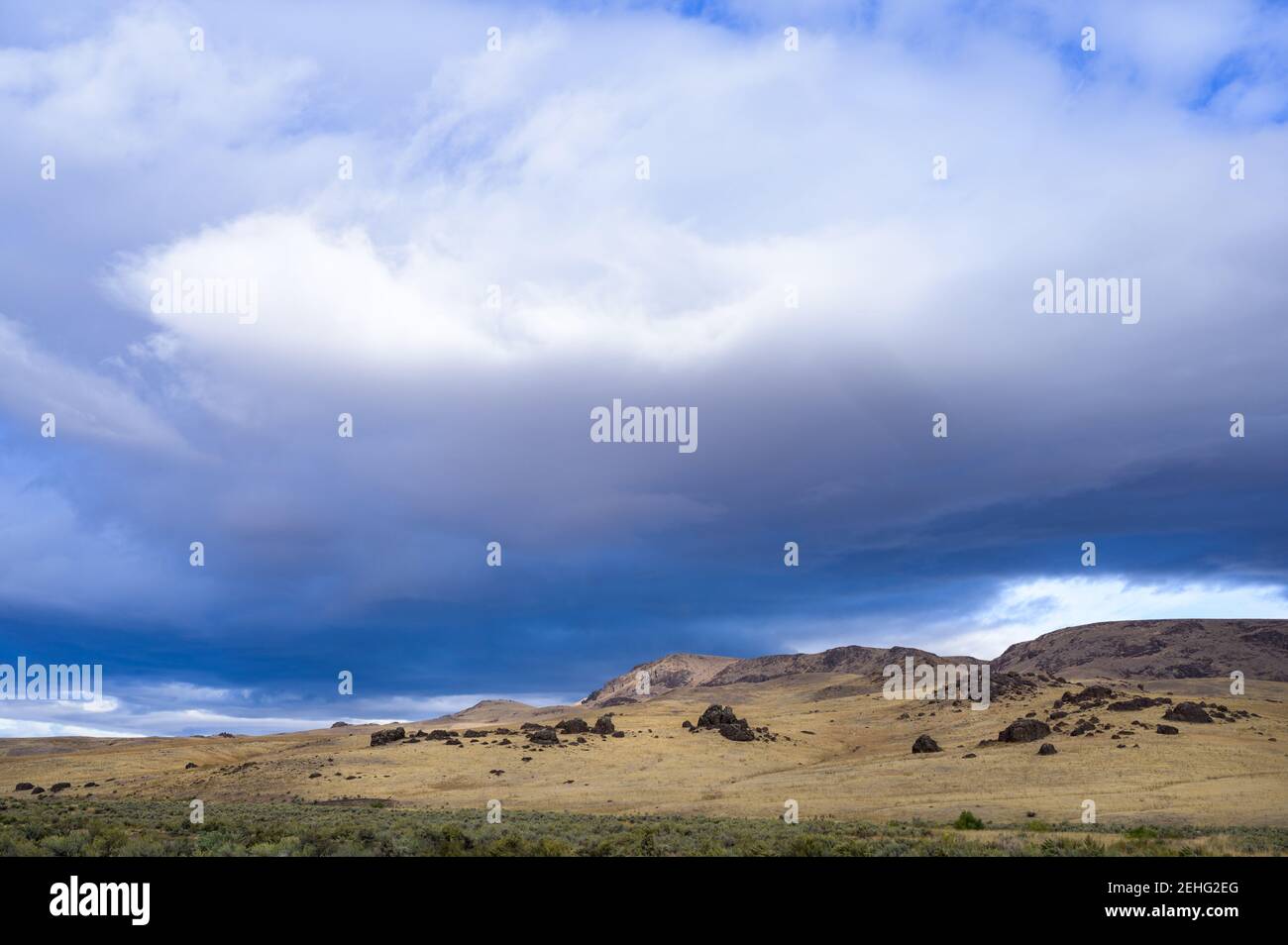 Leslie Gulch Paysage avec nuages Banque D'Images