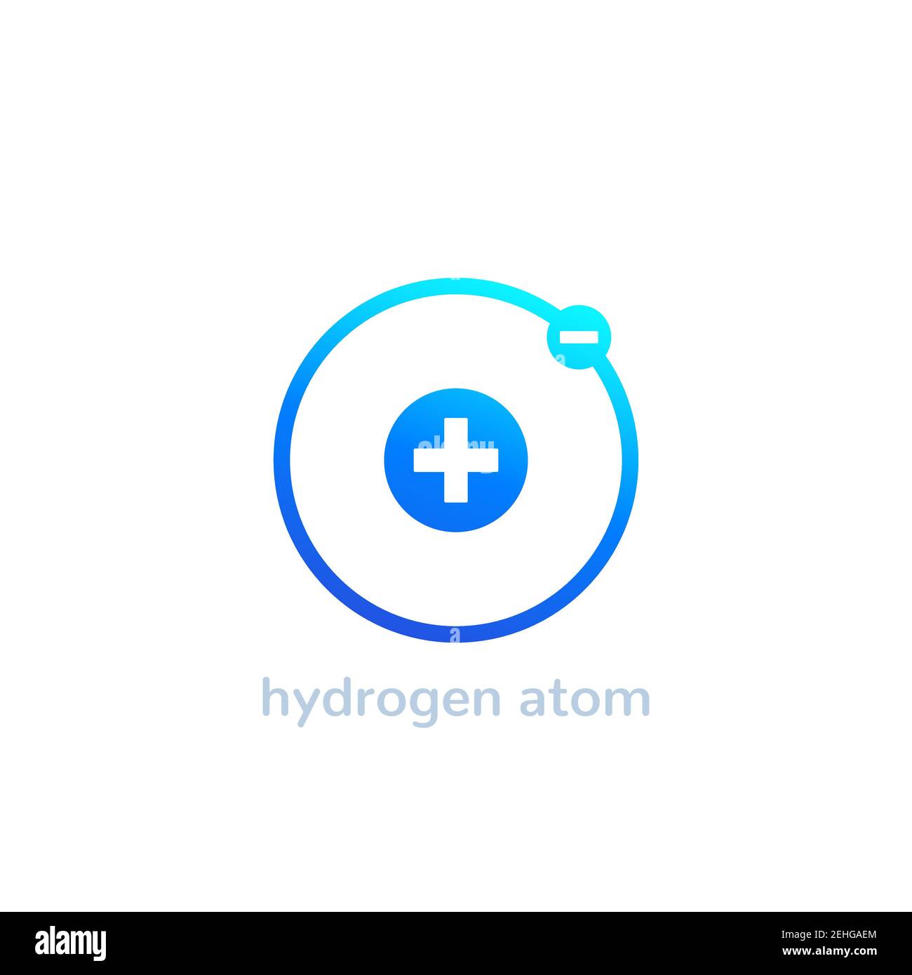 icône atome d'hydrogène sur blanc Illustration de Vecteur