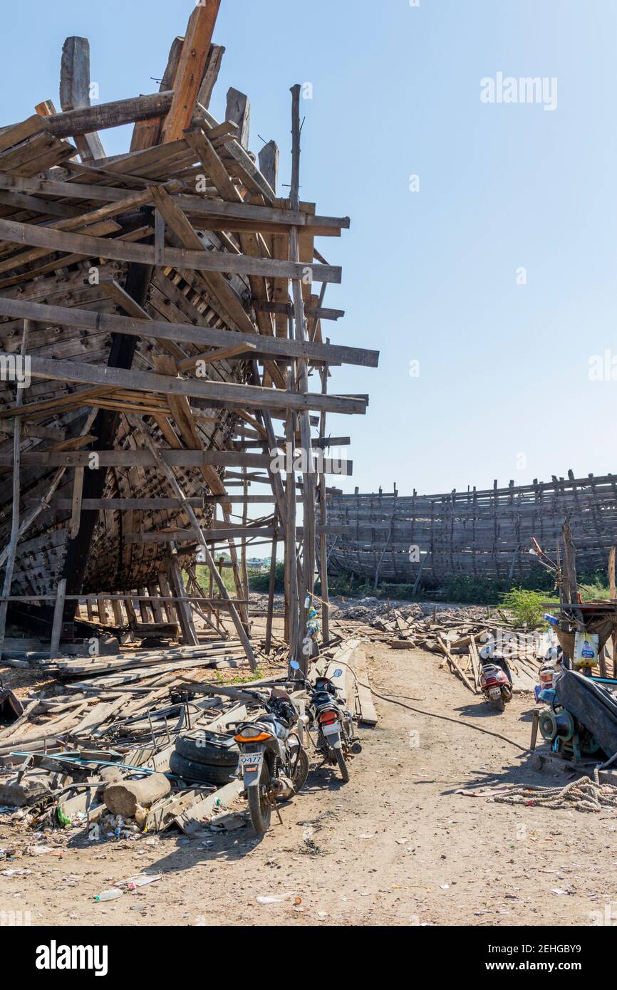 Chantier de construction navale à Mandvi Banque D'Images