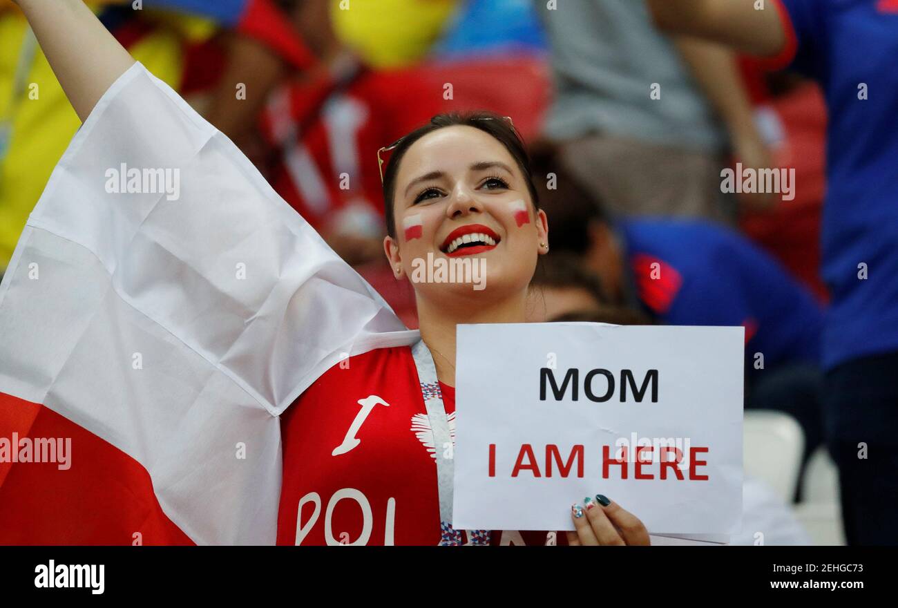 Football football - coupe du monde - Groupe H - Pologne contre Colombie - Kazan Arena, Kazan, Russie - 24 juin 2018 fans de Pologne avant le match REUTERS/Toru Hanai Banque D'Images