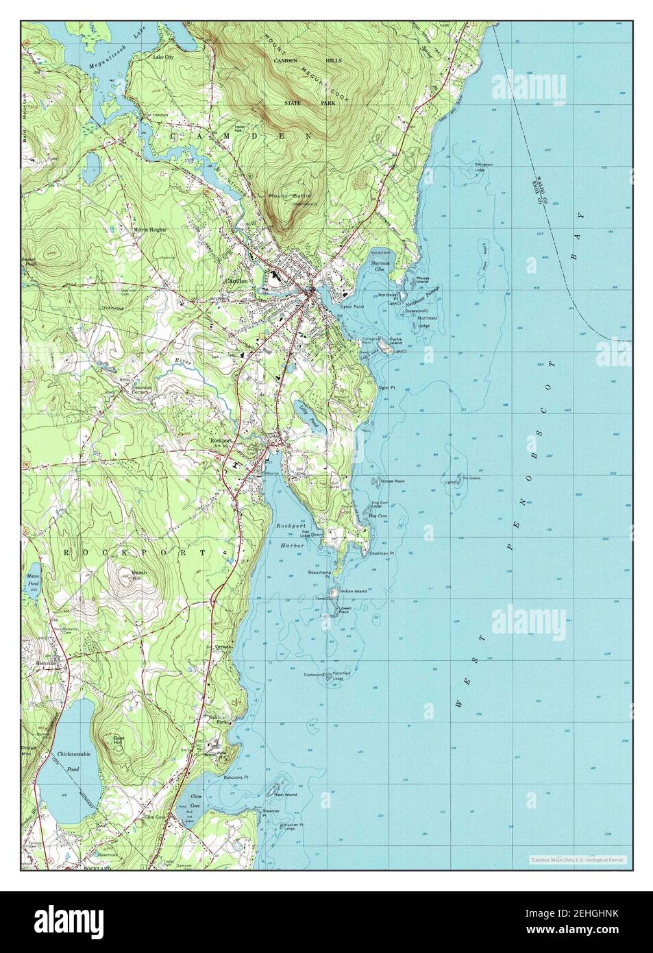 Camden, Maine, carte 2000, 1:24000, États-Unis d'Amérique par Timeless Maps, données U.S. Geological Survey Banque D'Images