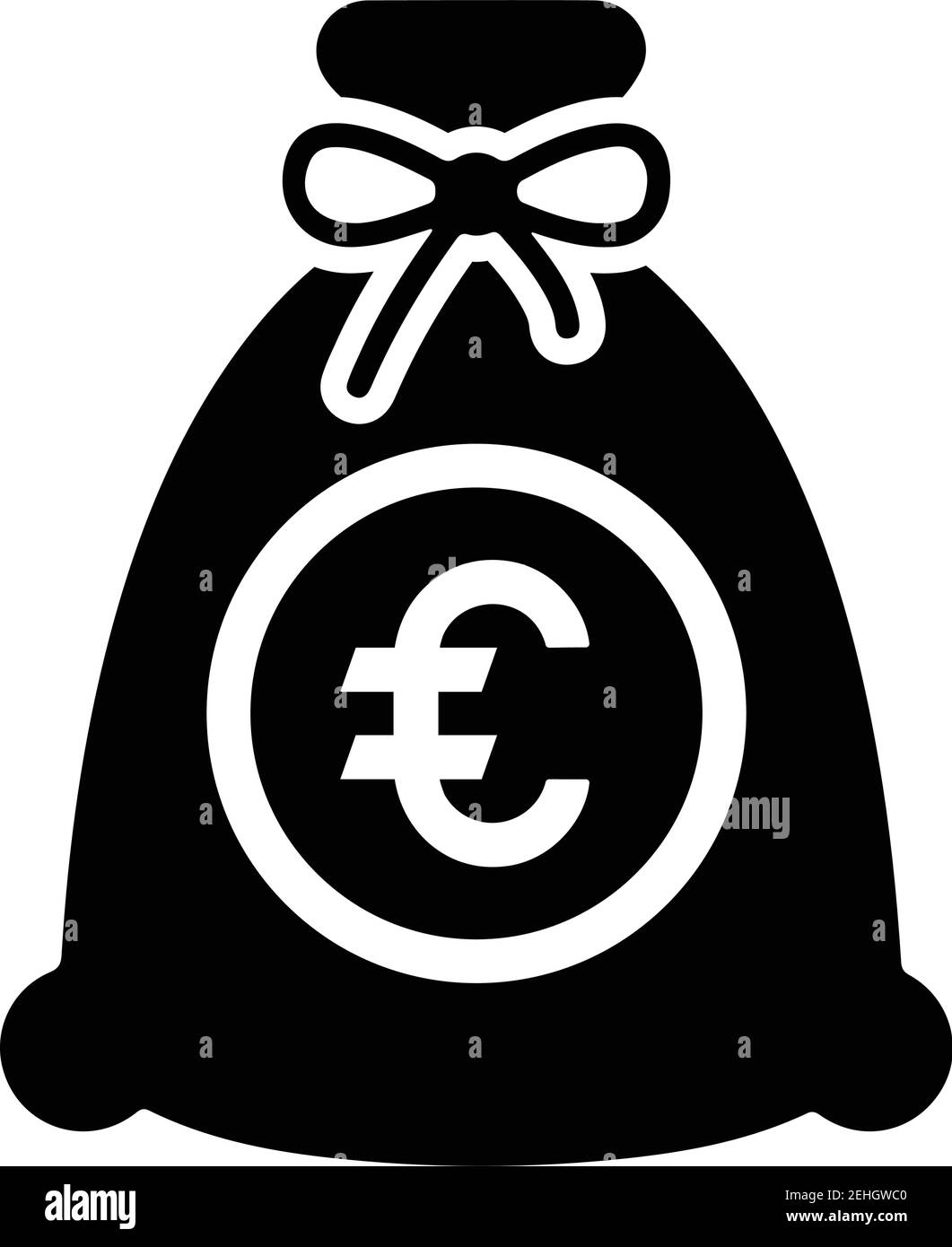 Euro devise, icône de placement de sac. Design élégant et vecteur entièrement modifiable pour les projets commerciaux, les supports d'impression, le Web ou tout type de conception. Illustration de Vecteur