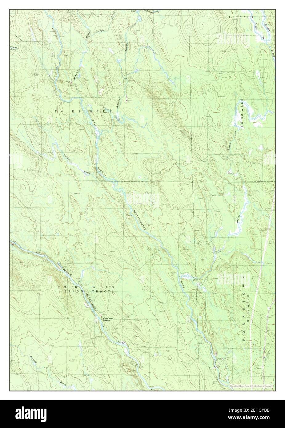 Monument Brook, Maine, carte 1989, 1:24000, États-Unis d'Amérique par Timeless Maps, données U.S. Geological Survey Banque D'Images