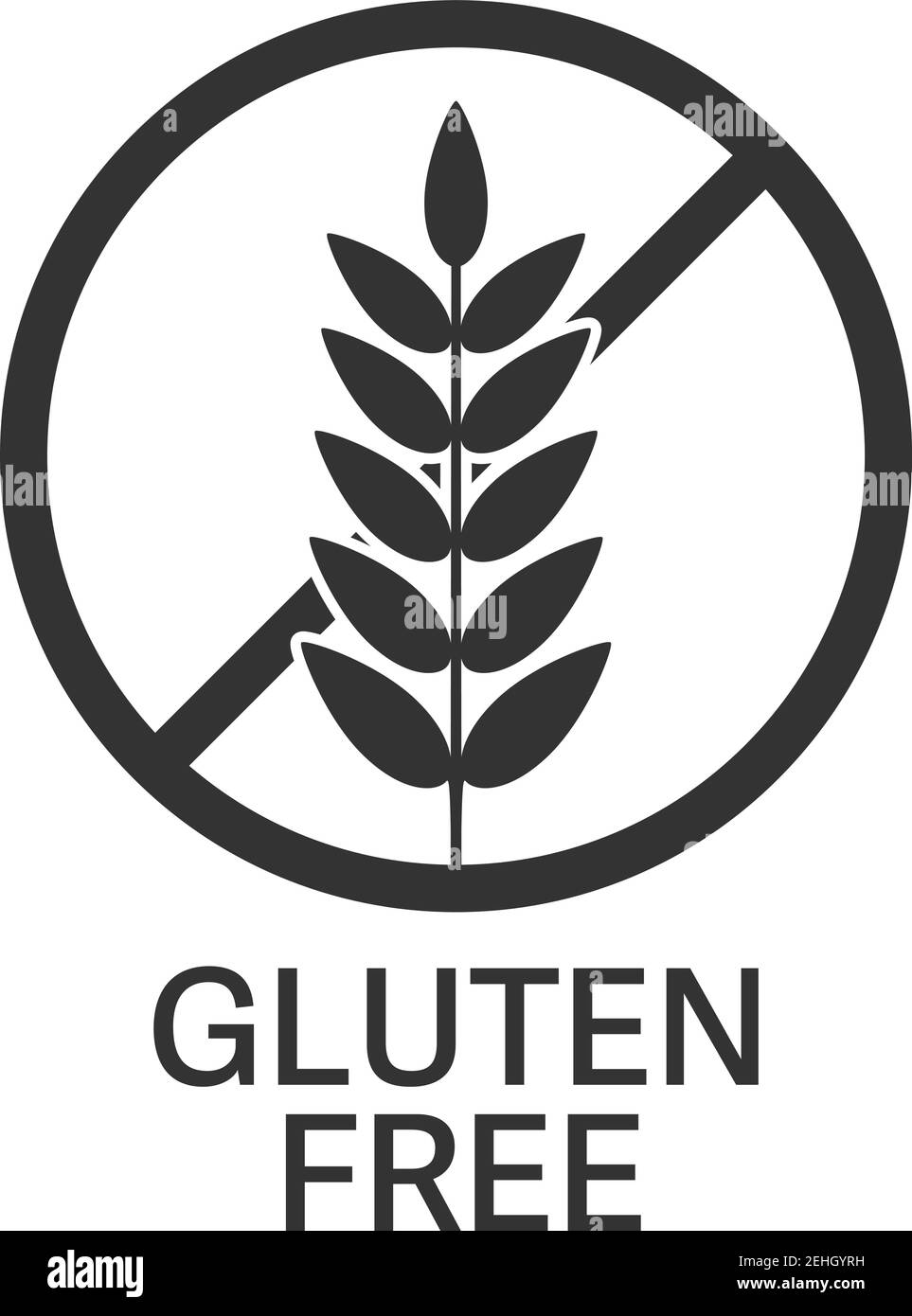 symbole ou étiquette sans gluten avec illustration du vecteur d'oreille de blé Illustration de Vecteur