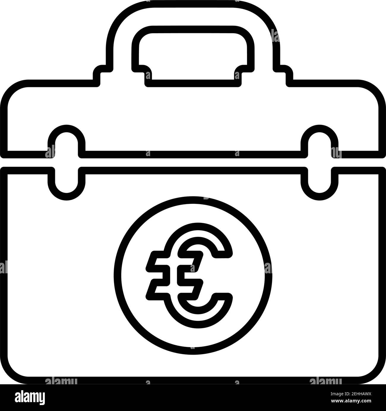 Comptabilité, sac, caisse, euro, européen, icône finance, argent. Design élégant et vecteur entièrement modifiable pour le commerce, les supports d'impression, le Web ou tout type de Illustration de Vecteur