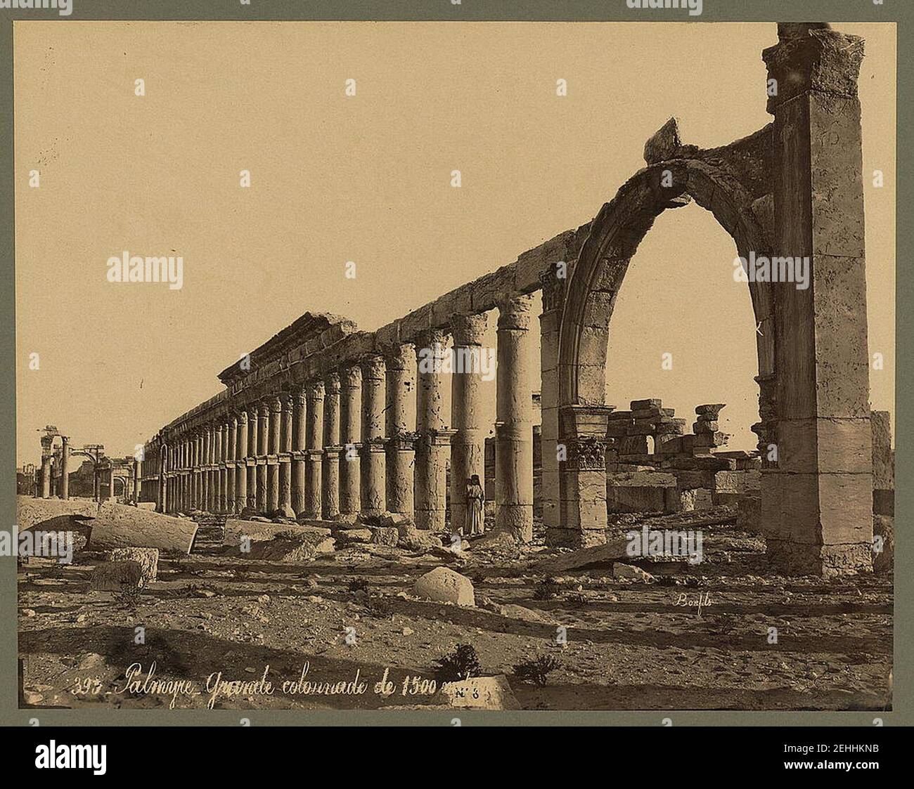 Palmyre. Grande colonnade de 1500 métré - Bonfils. Banque D'Images