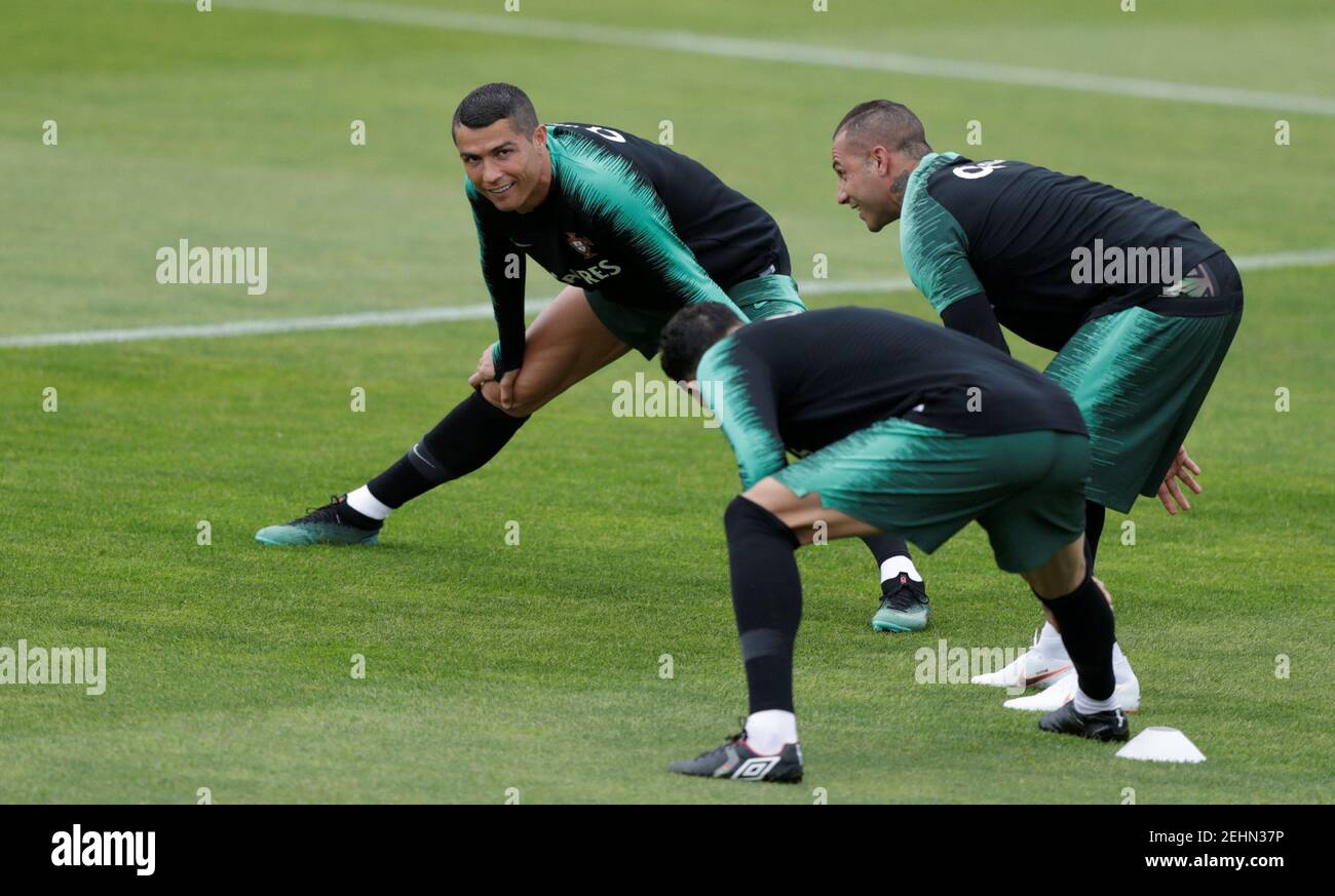 Football football - Portugal entraînement - Oeiras, Portugal - 4 juin 2018 Cristiano Ronaldo au Portugal pendant l'entraînement REUTERS/Rafael Marchante Banque D'Images