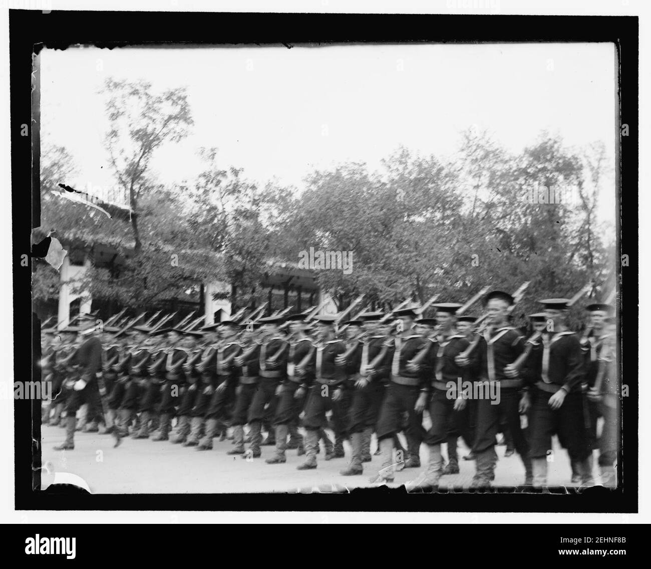 Une partie de la parade militaire du premier jour. Battln. des marins de l'Hartford, Topeka, Lancaster et Mayflower Banque D'Images