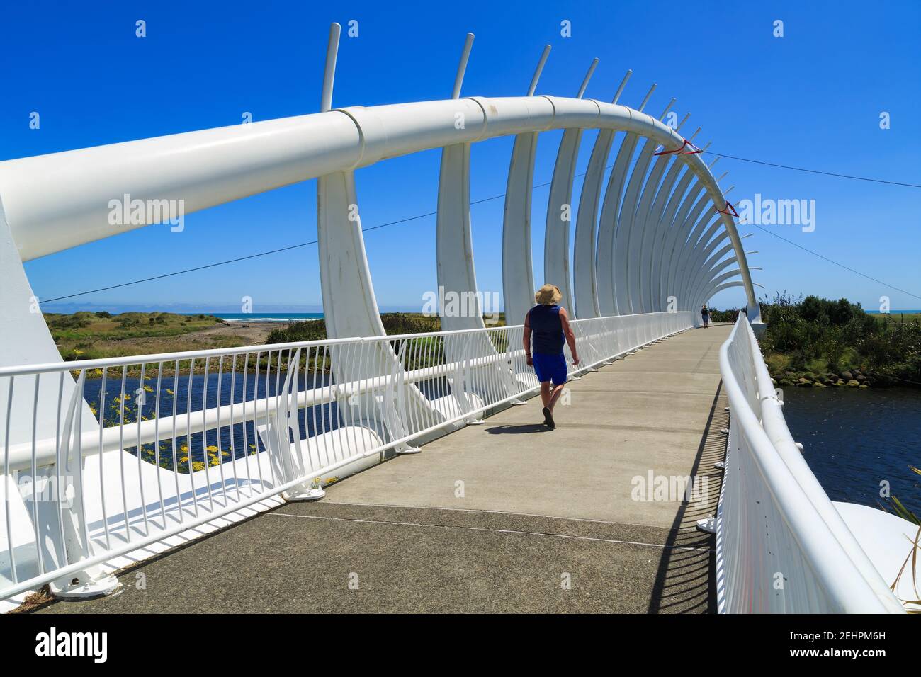 L'architecture unique du pont te Rewa Rewa, New Plymouth, Nouvelle-Zélande Banque D'Images