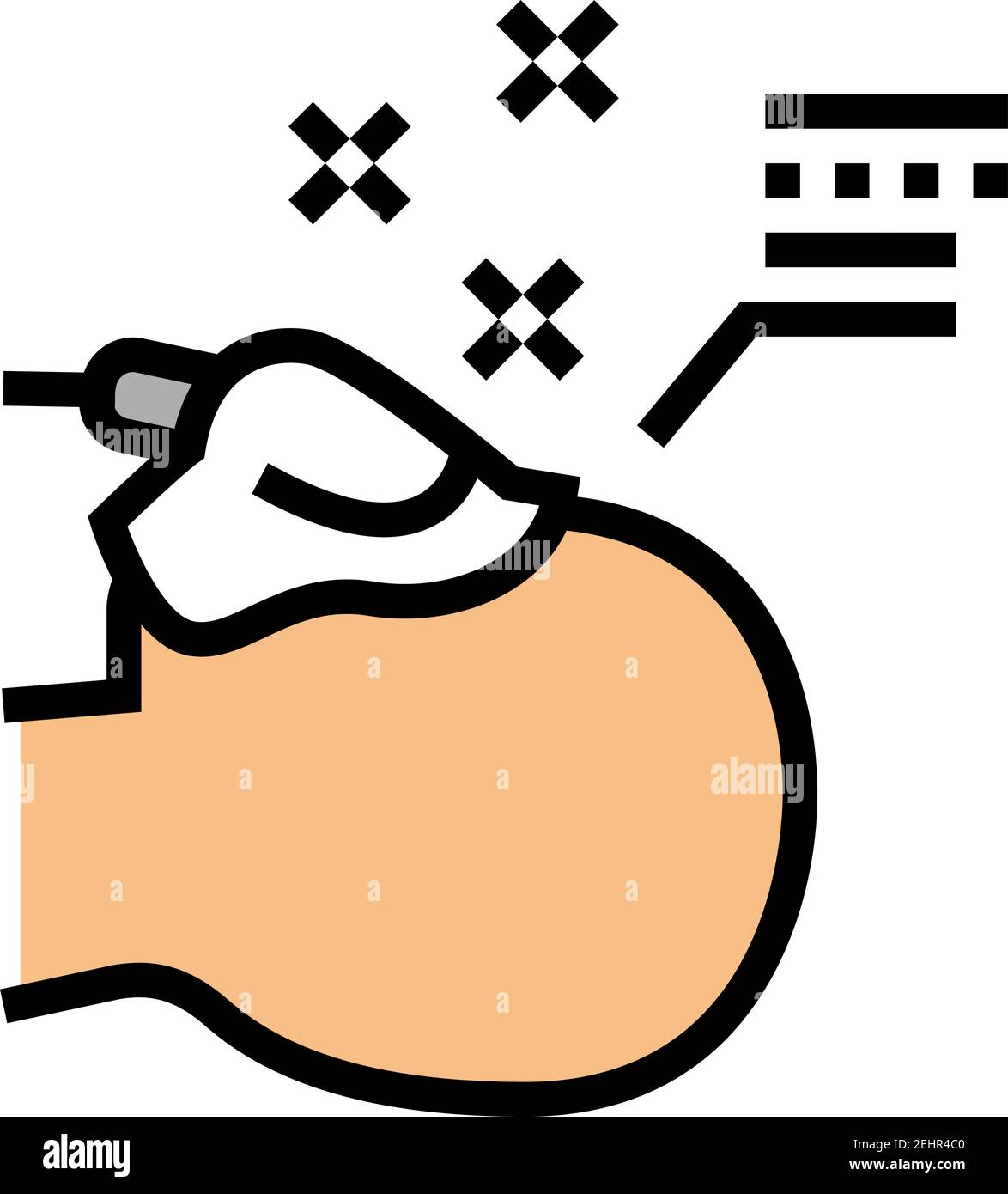 illustration vectorielle de l'icône couleur du patient endormi sous anesthésie Illustration de Vecteur