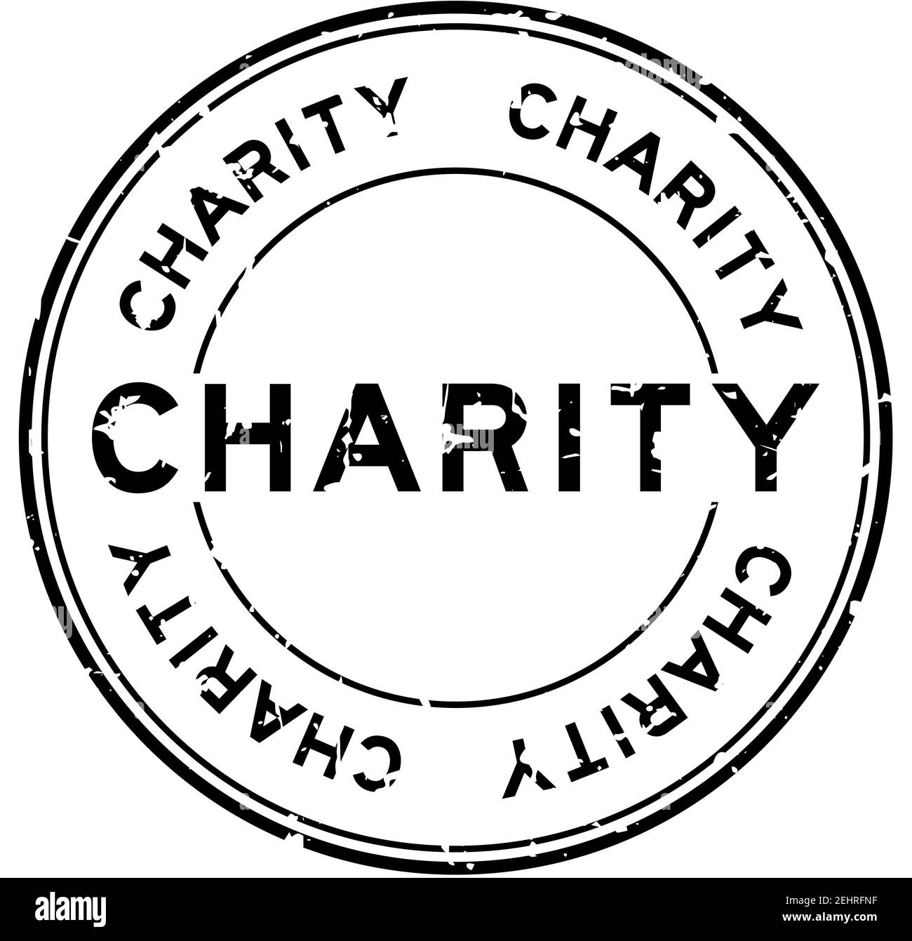 Grunge noir mot de charité rond joint caoutchouc timbre sur blanc arrière-plan Illustration de Vecteur