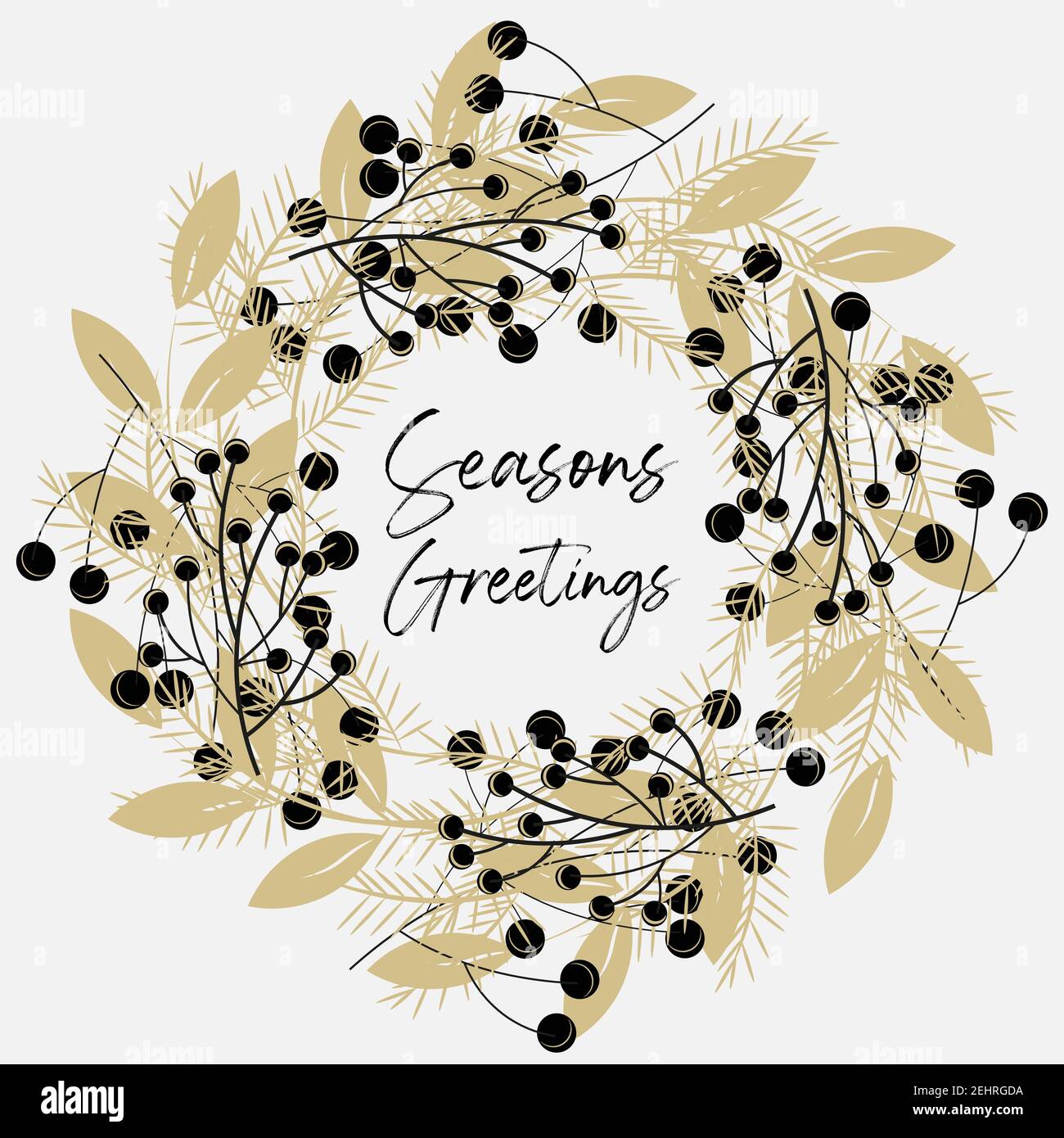 Saisons Greatings motif vectoriel de couronne sur fond clair Illustration de Vecteur