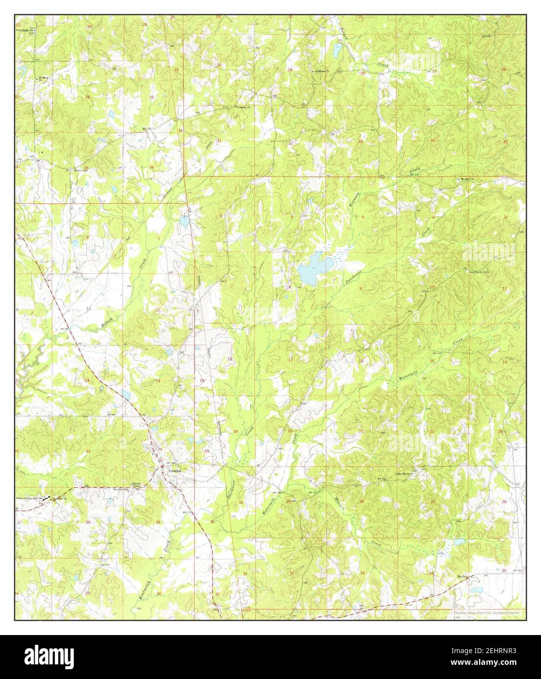 Camden, Mississippi, carte 1964, 1:24000, États-Unis d'Amérique par Timeless Maps, données U.S. Geological Survey Banque D'Images