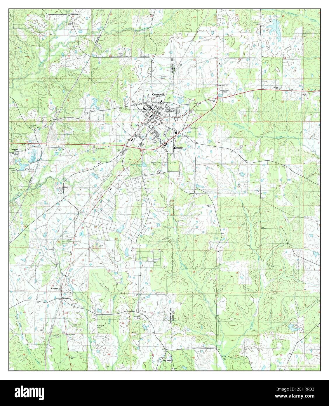 Centreville, Mississippi, carte 1988, 1:24000, États-Unis d'Amérique par Timeless Maps, données U.S. Geological Survey Banque D'Images