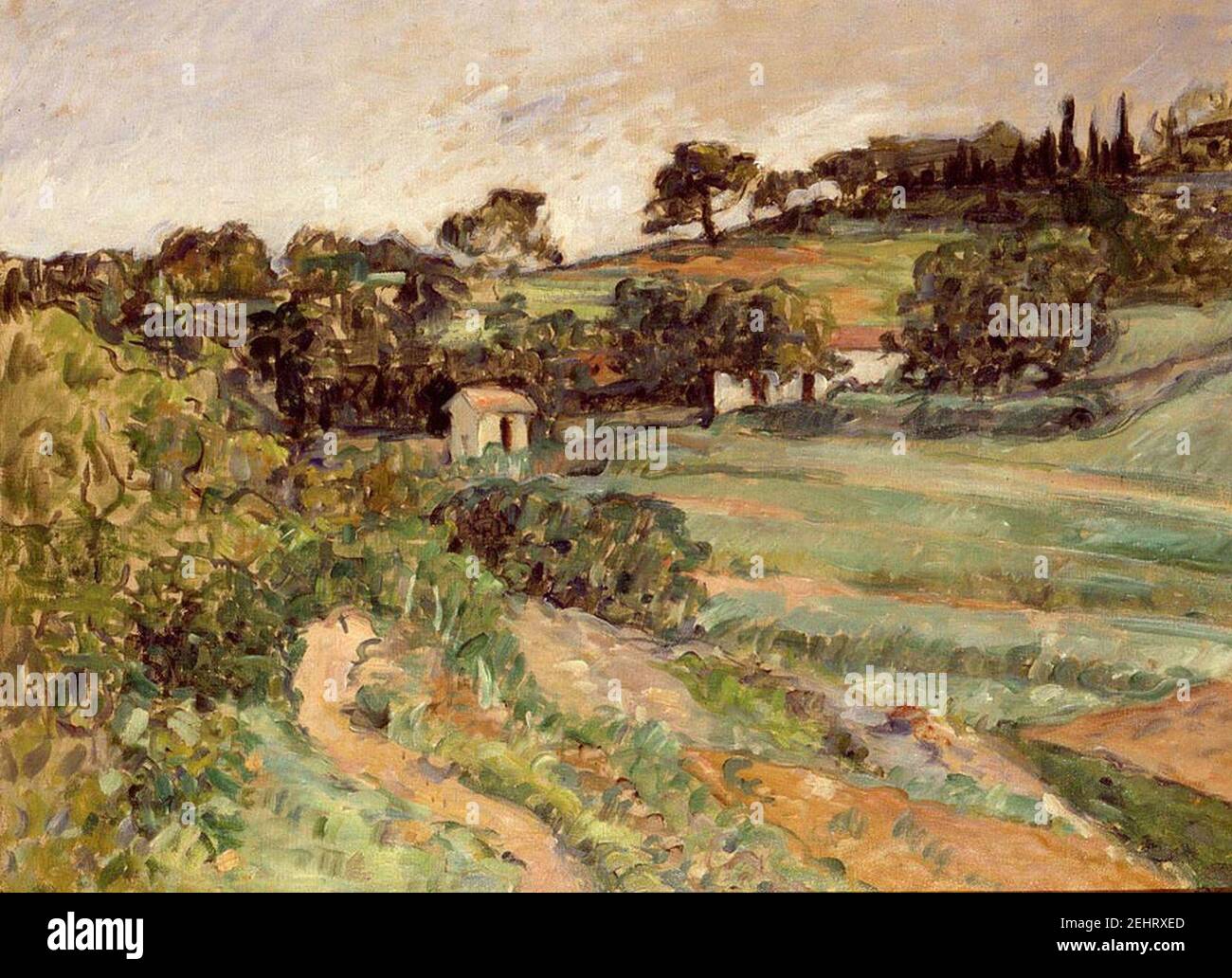 Paul Cézanne - Paysage (sur 1879). Banque D'Images