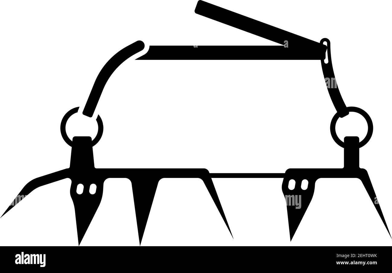 Icône de l'alpiniste Crampon. Motif de glyphe noir. Illustration vectorielle. Illustration de Vecteur