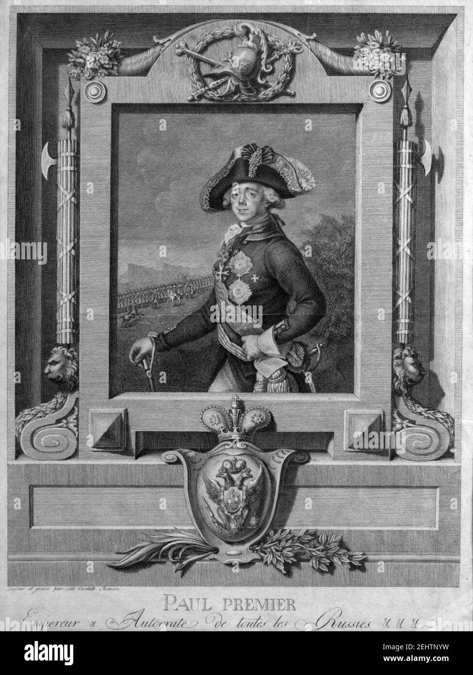 Paul I par Cardelli (1799). Banque D'Images