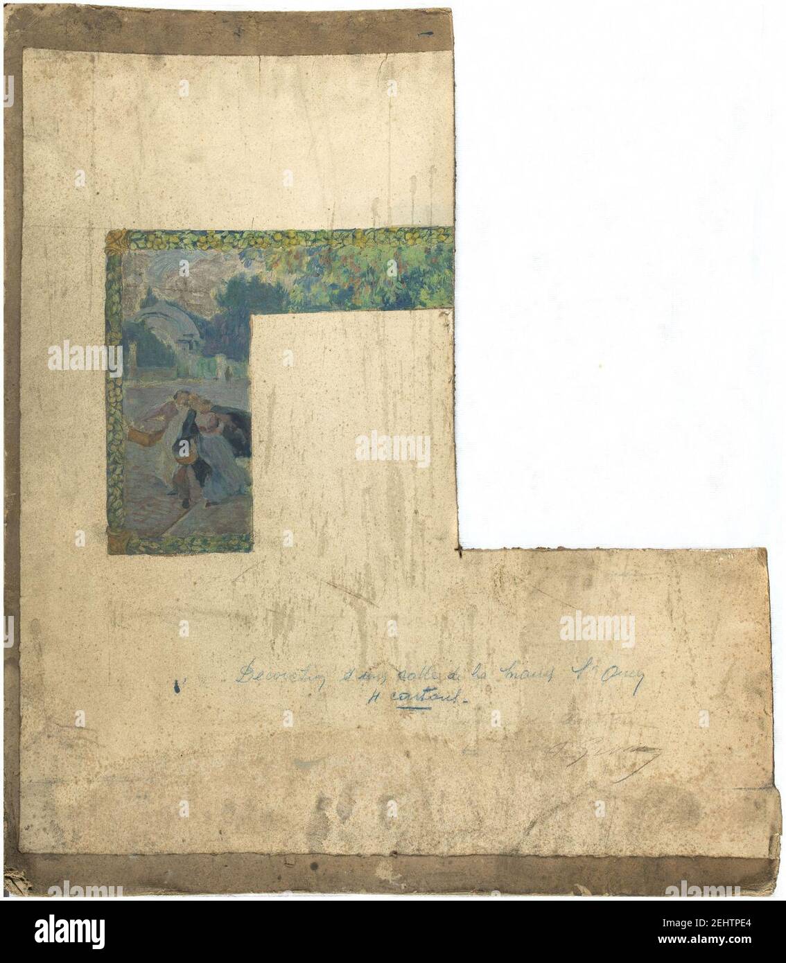 Paul Jean Gervais - Esquisse pour la mairie de Saint-Ouen , vue de Saint-Ouen - PPP4781 Banque D'Images