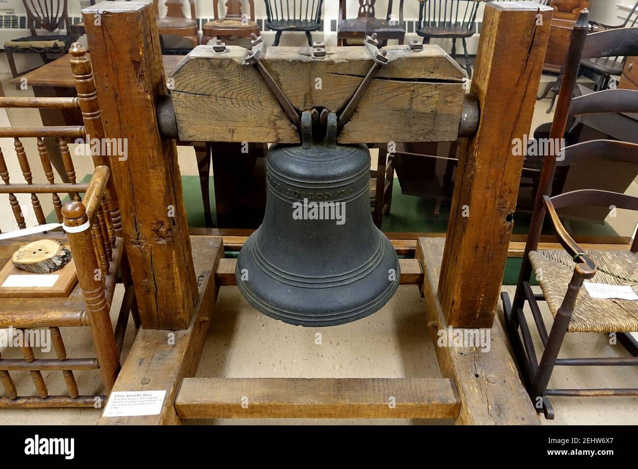 Paul Revere Bell, du palais de justice du comté de Nortolk, fabriqué en 1796 - Dedham Historical Society - Dedham Massachusetts Banque D'Images