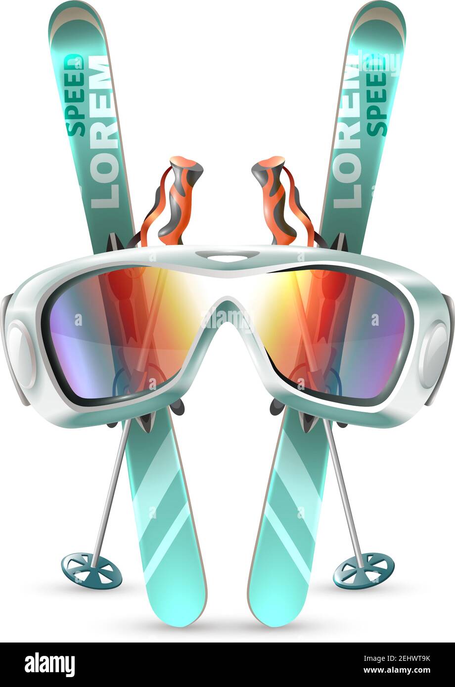 Ensemble coloré et isolé icône club de ski avec équipement extremals illustration vectorielle sur fond blanc Illustration de Vecteur