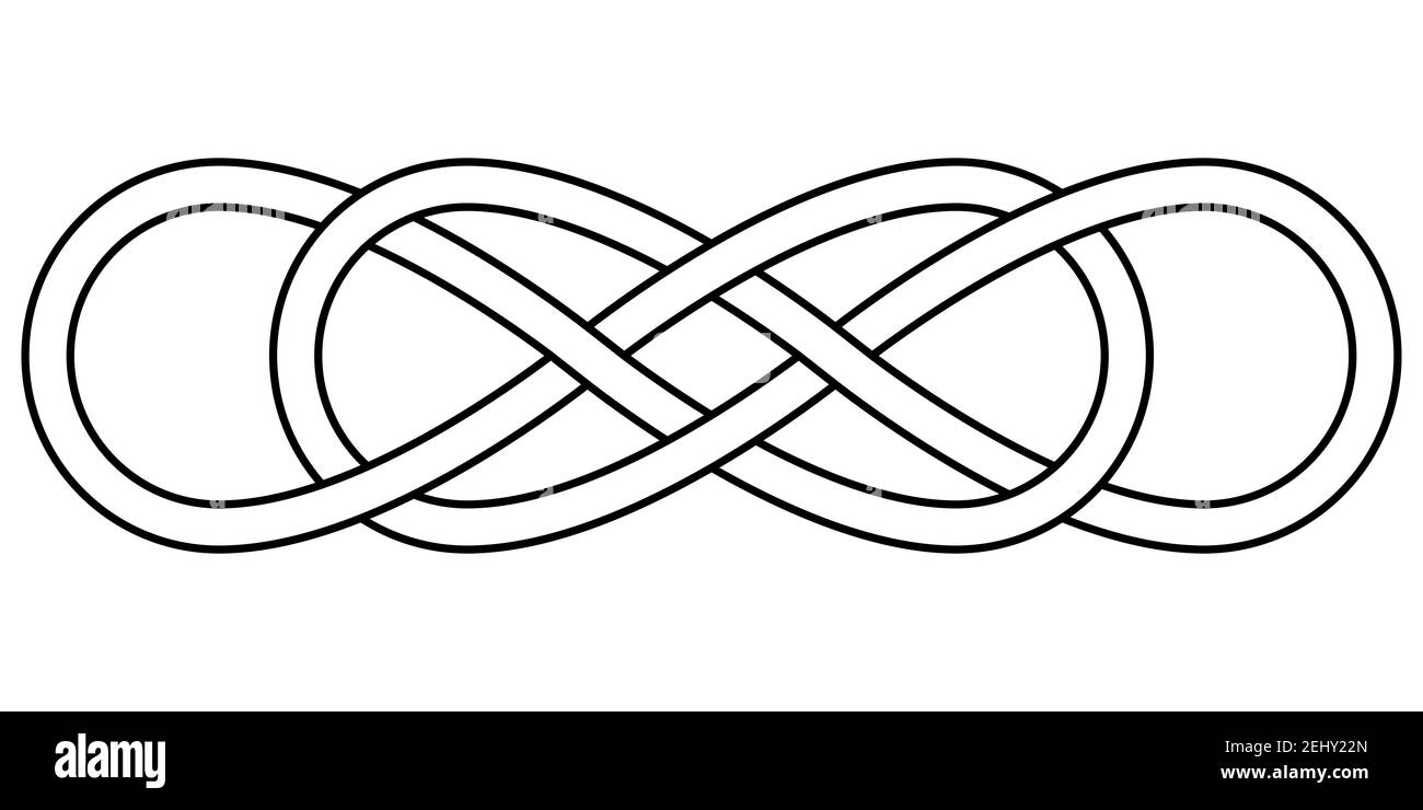 Double noeud signe infini vecteur double logo infini tatouage Illustration de Vecteur