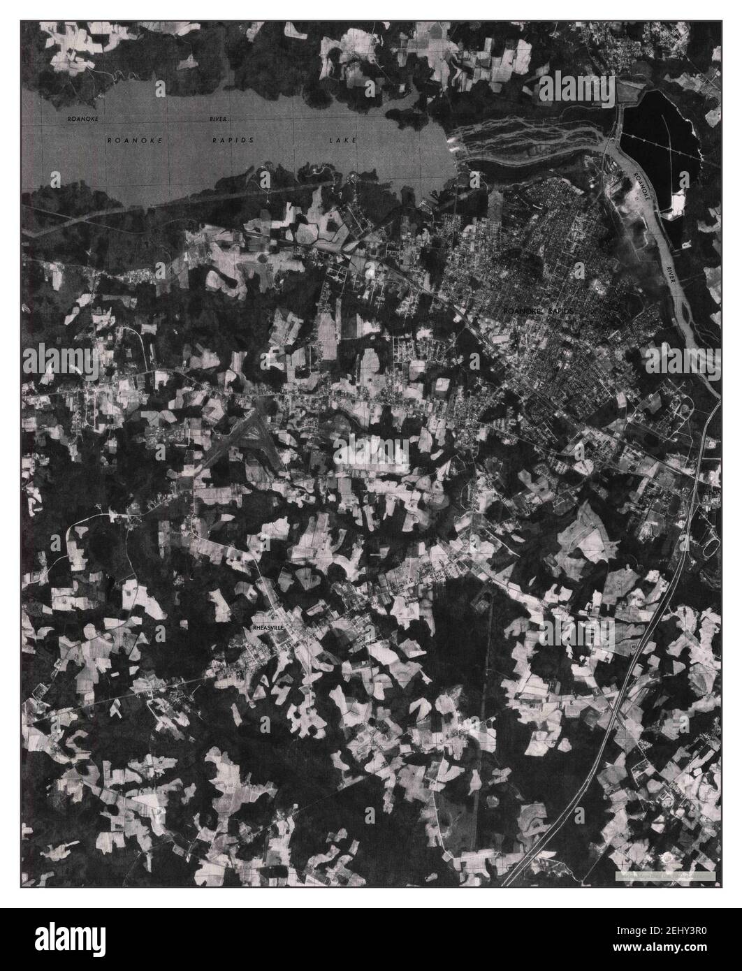 Roanoke Rapids, Caroline du Nord, carte 1975, 1:24000, États-Unis d'Amérique par Timeless Maps, données U.S. Geological Survey Banque D'Images